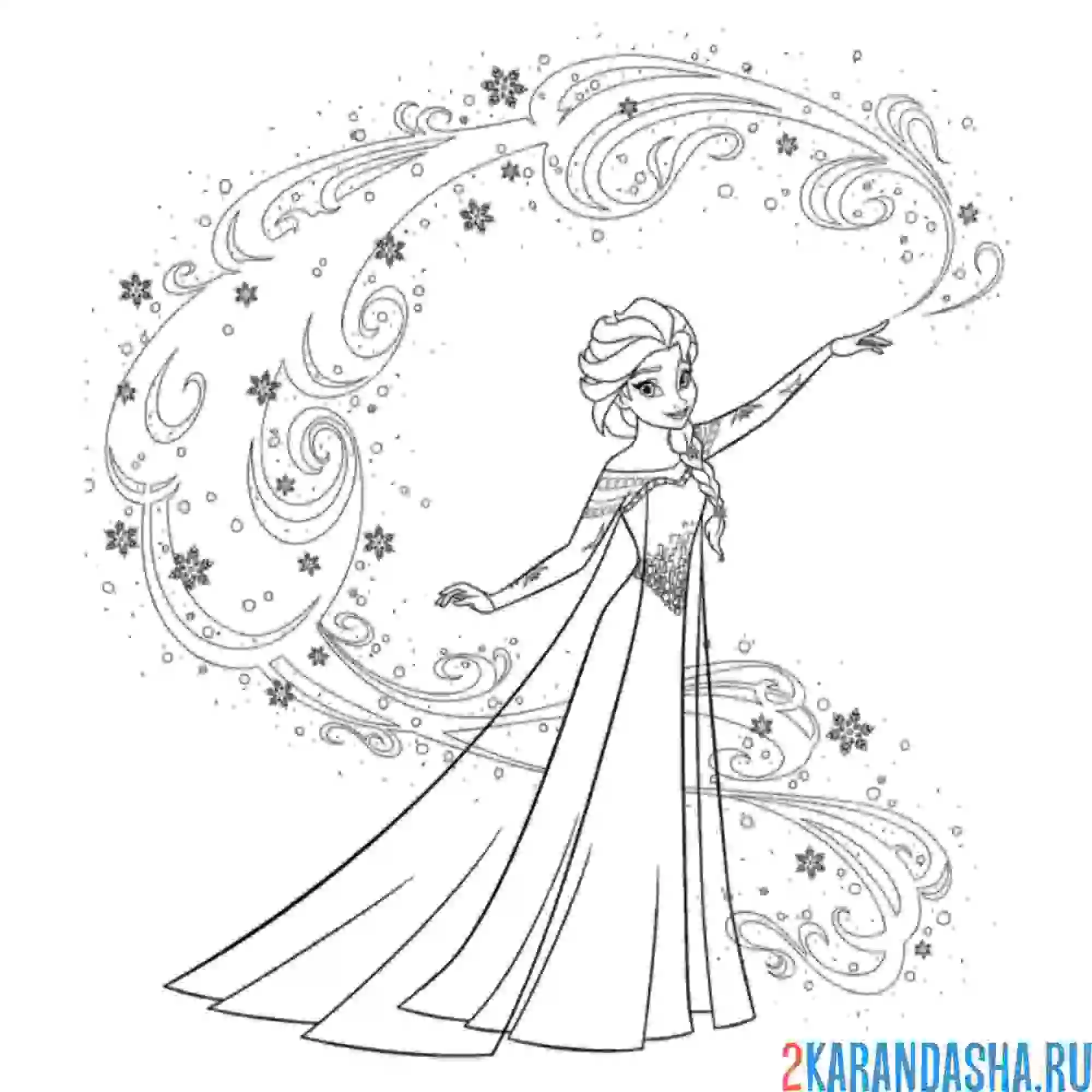 Раскраска эльза управляет магией