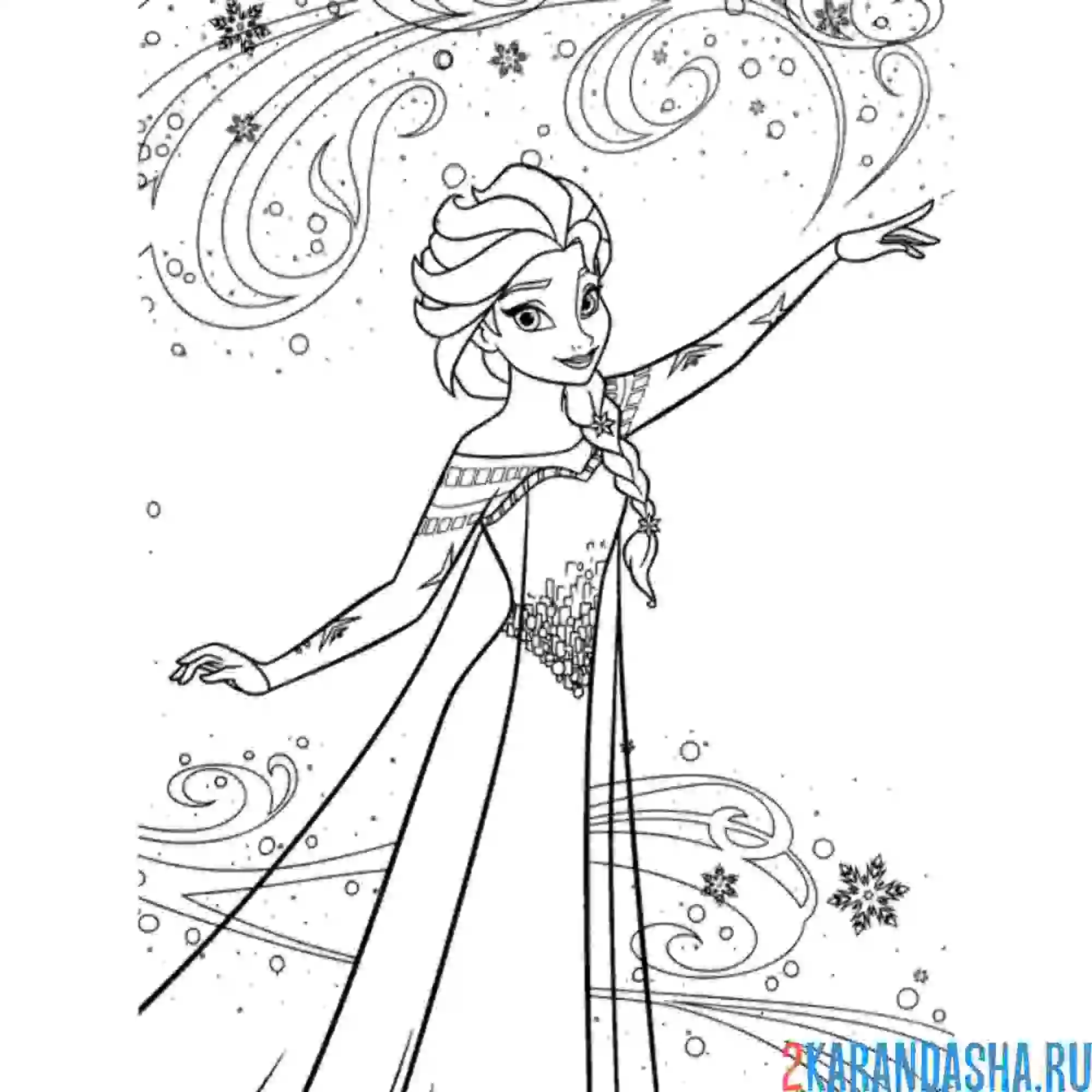 Раскраска эльза создает вихрь
