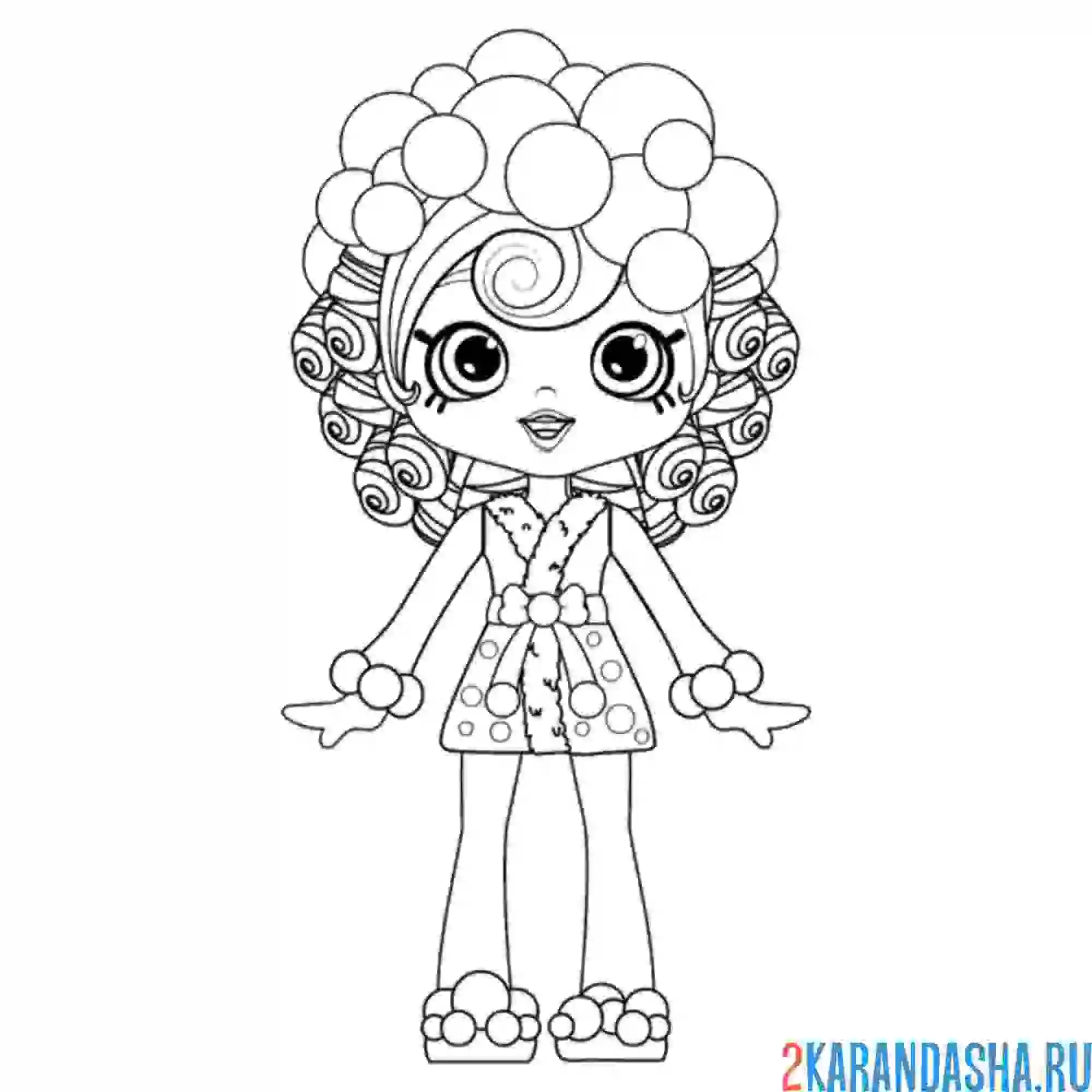Раскраска шопкинс кукла баблейша