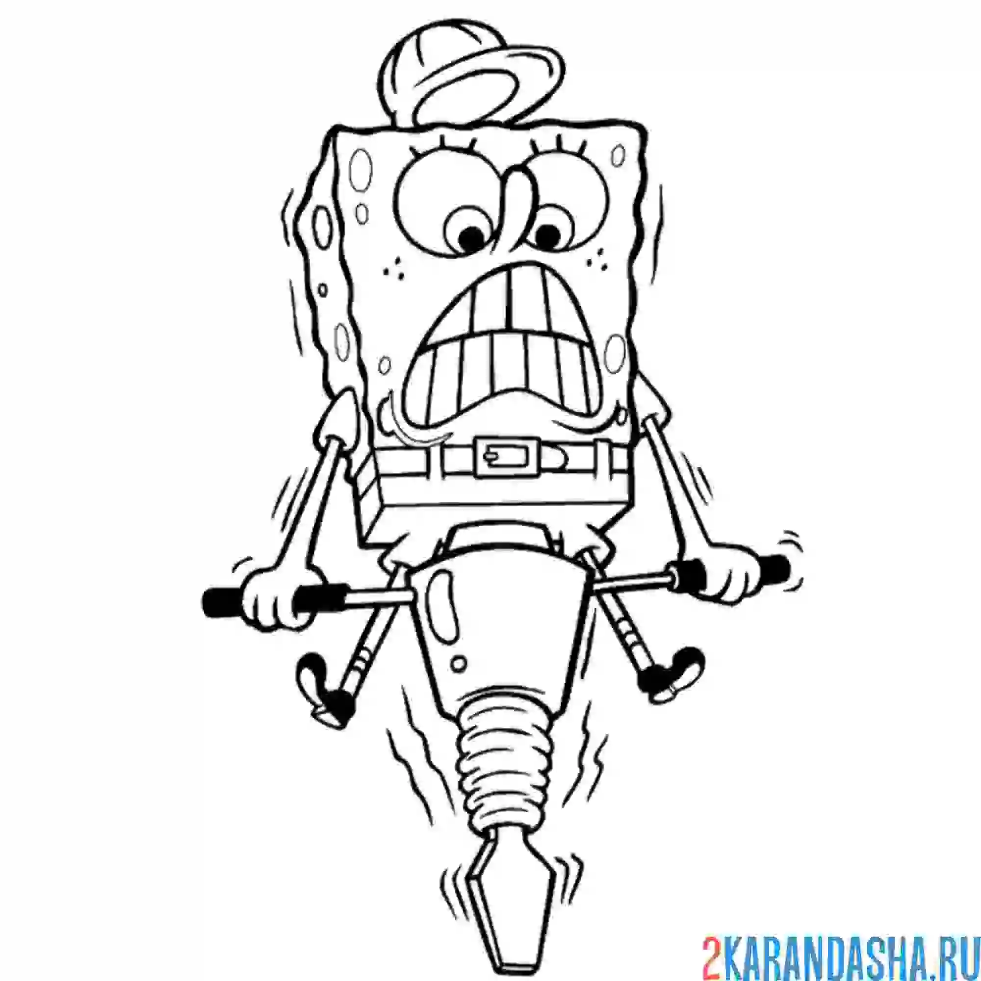 Раскраска спанч боб строитель