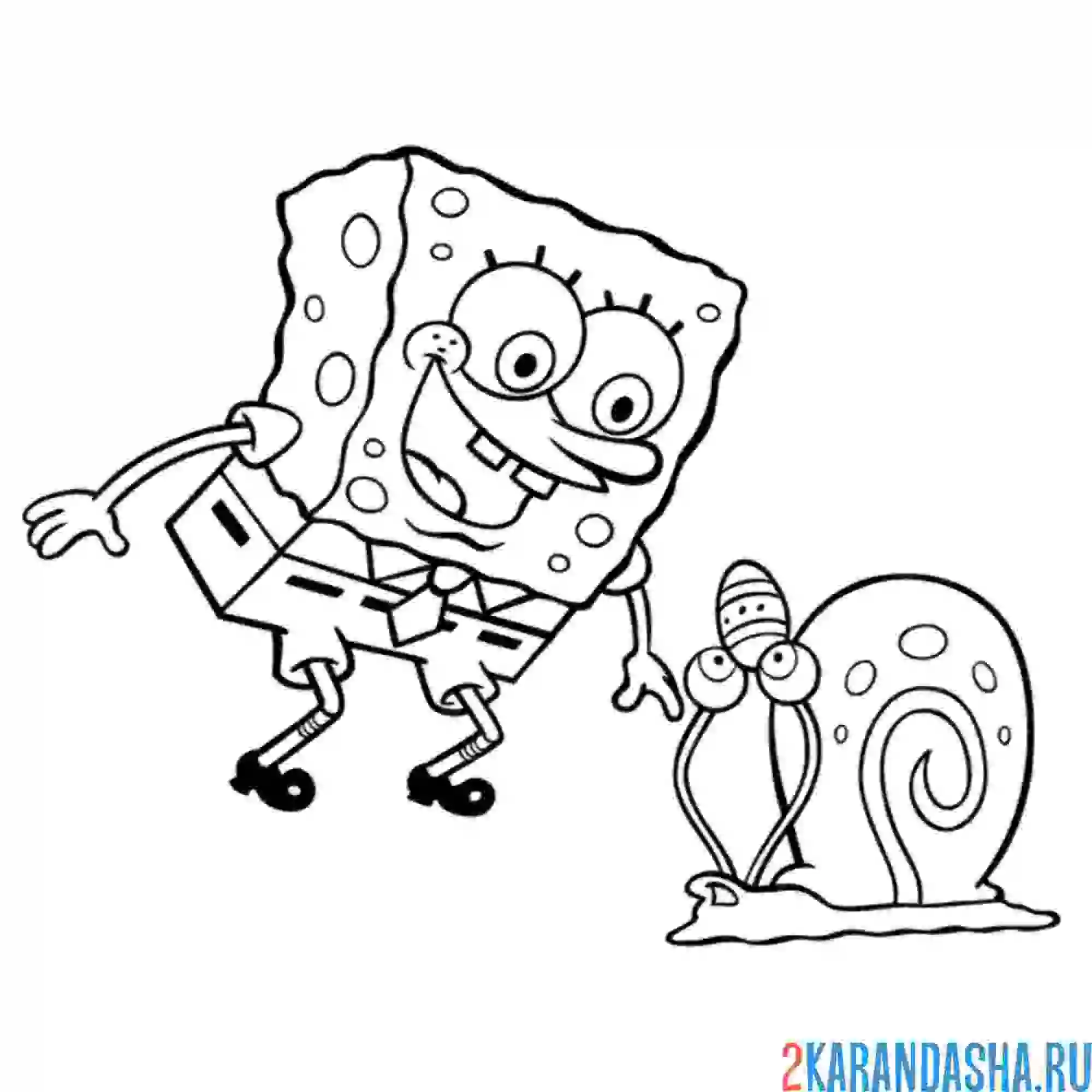 Раскраска гэри и губка боб