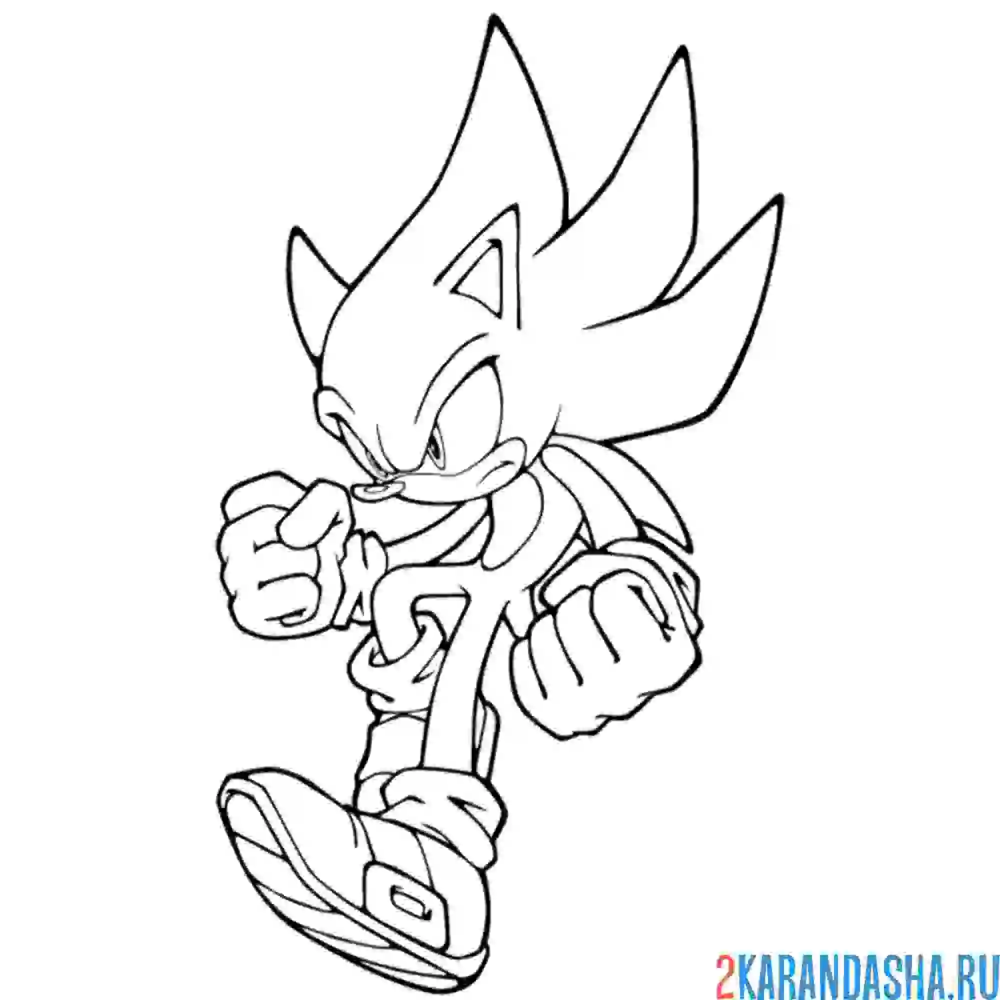 Раскраска соник скоростной