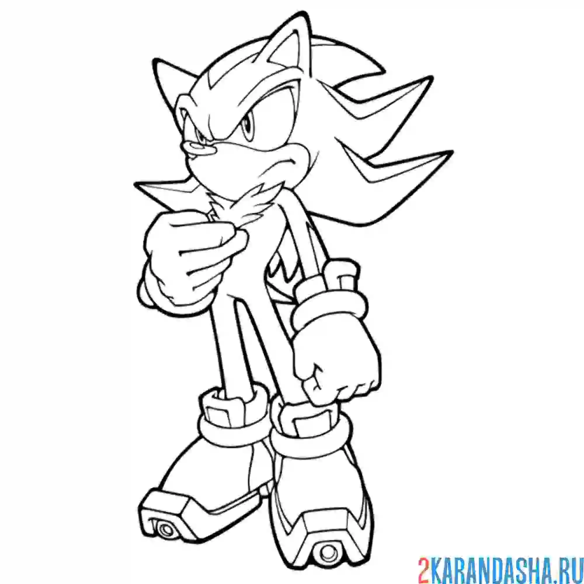 Раскраска соник думает