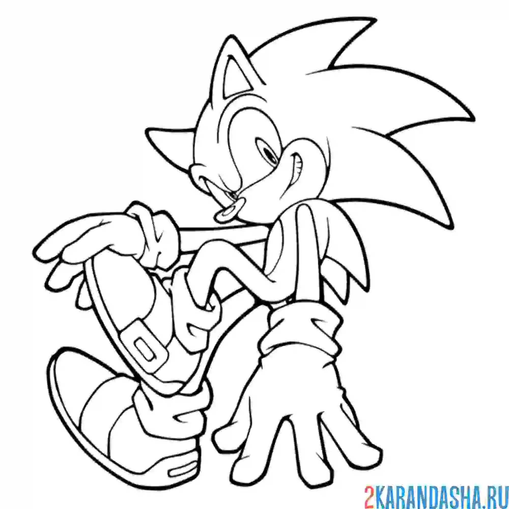 Раскраска соник сидит