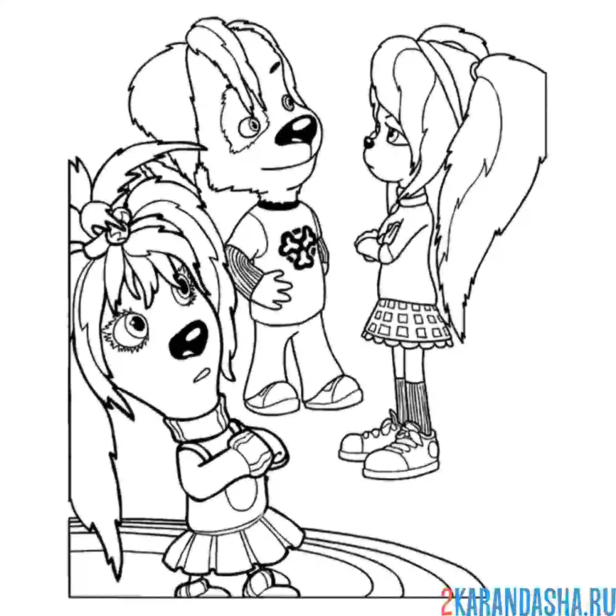 Раскраска брат и сестры барбоскины