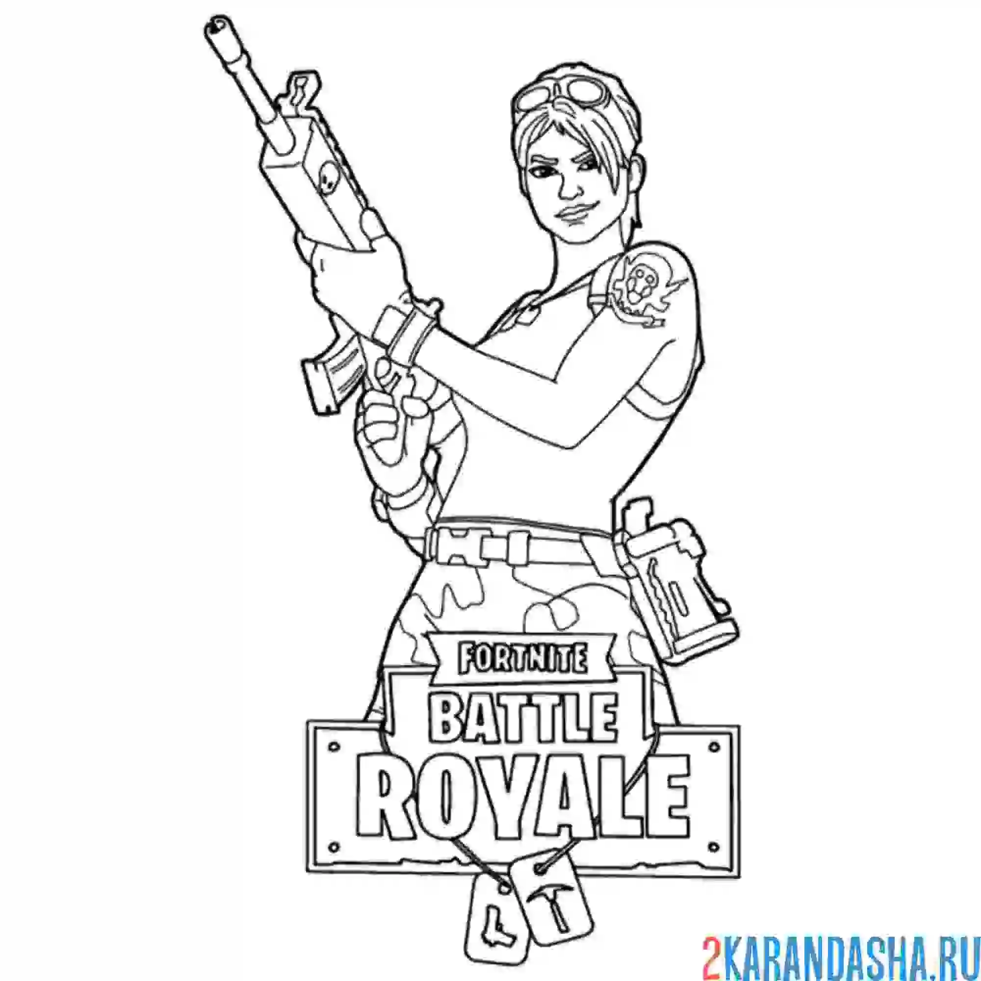 Раскраска коммандо девушка