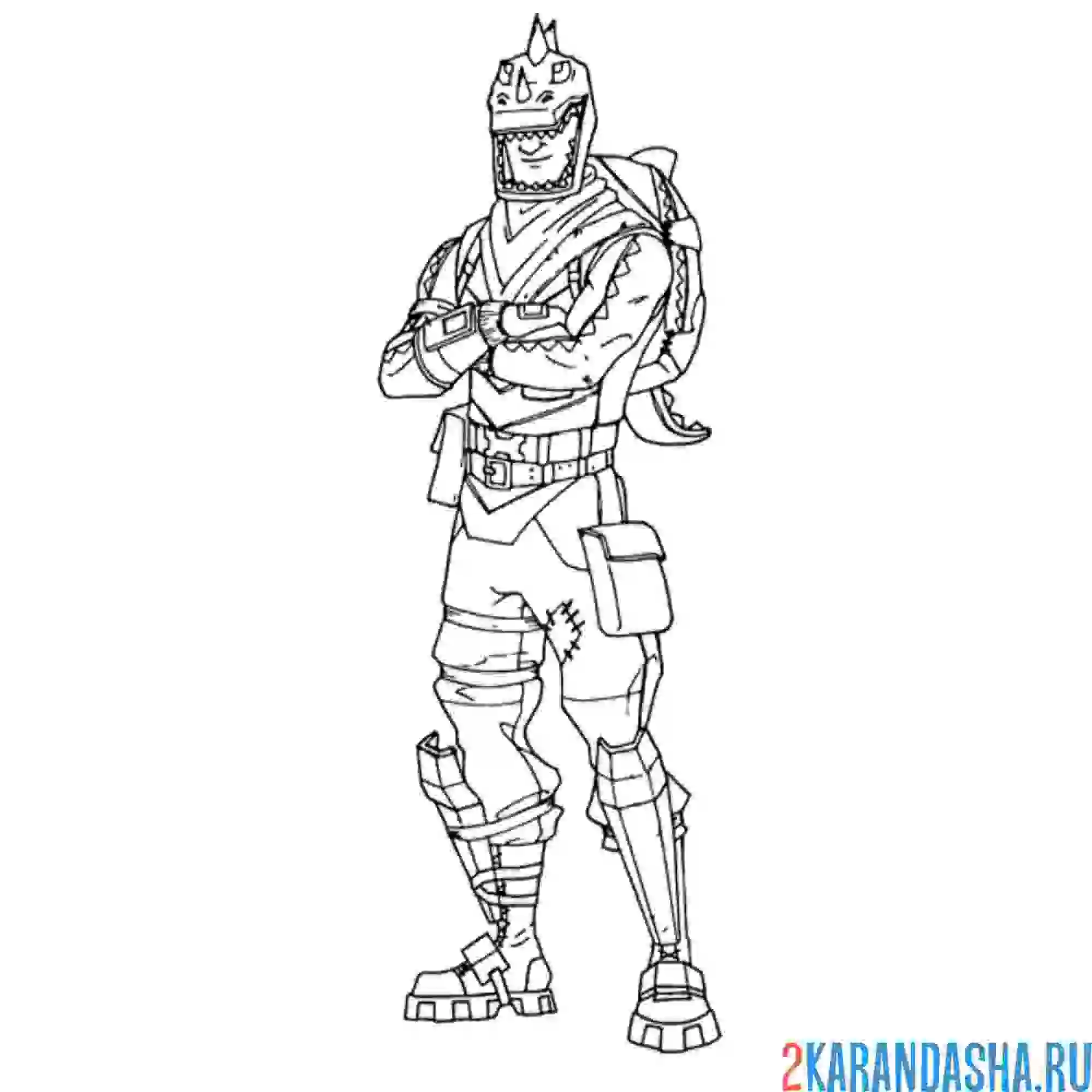 Раскраска фортнайт рекс