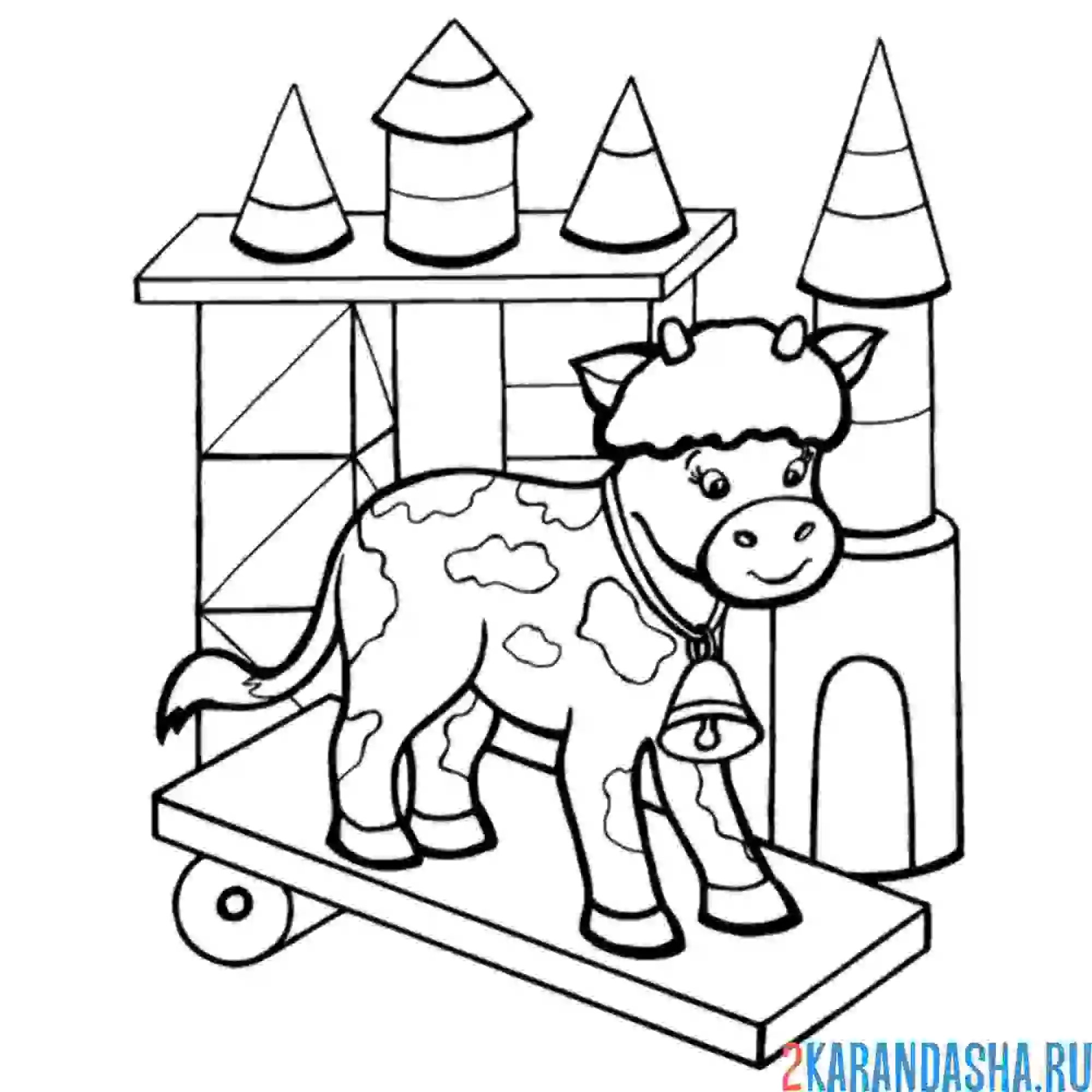Раскраска пирамидка и коровка