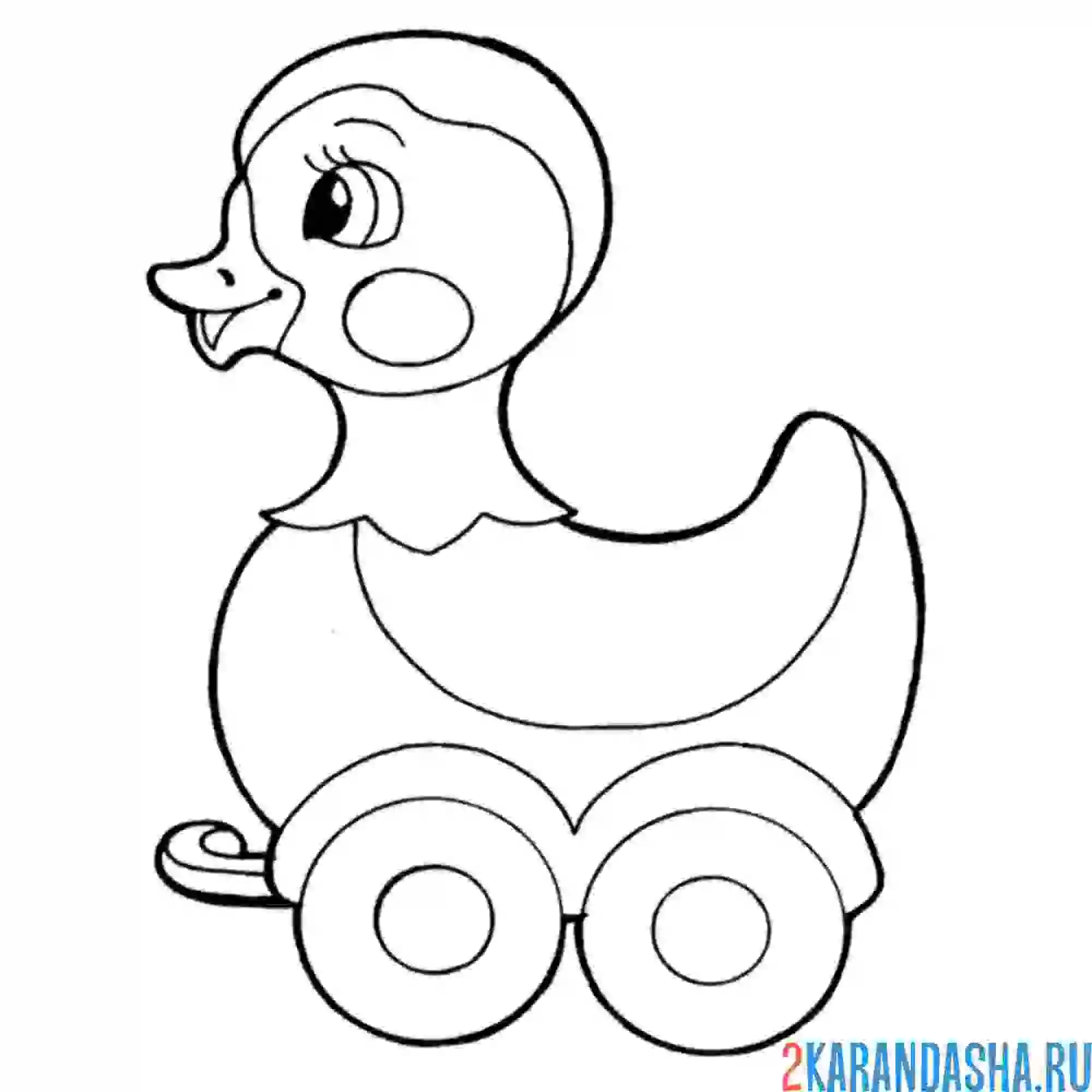 Раскраска уточка каталка