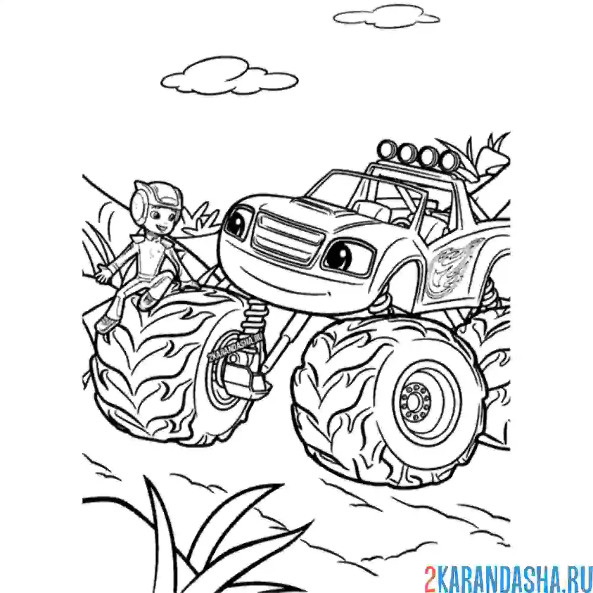 Раскраска вспыш внедорожник