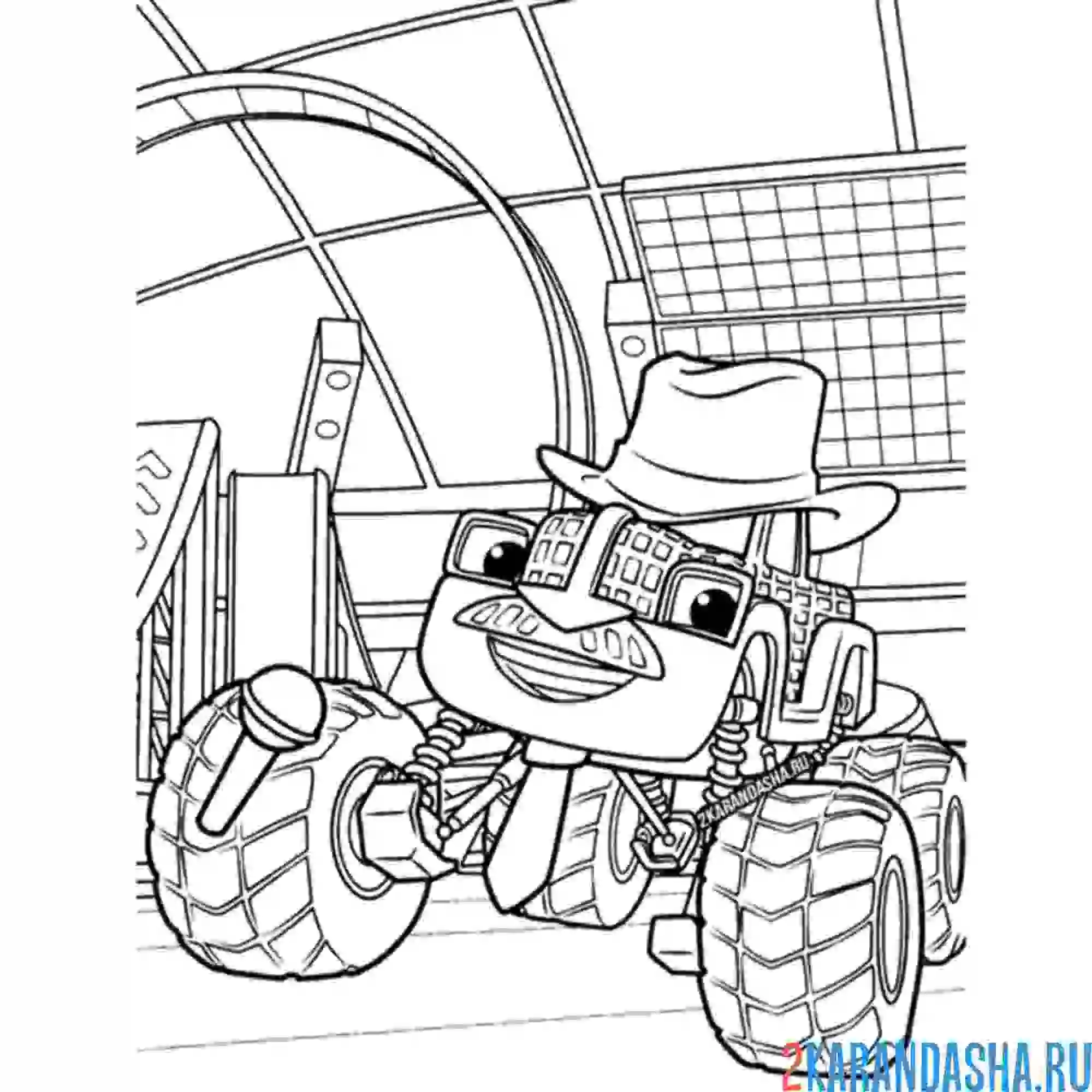 Раскраска ковбой машинка