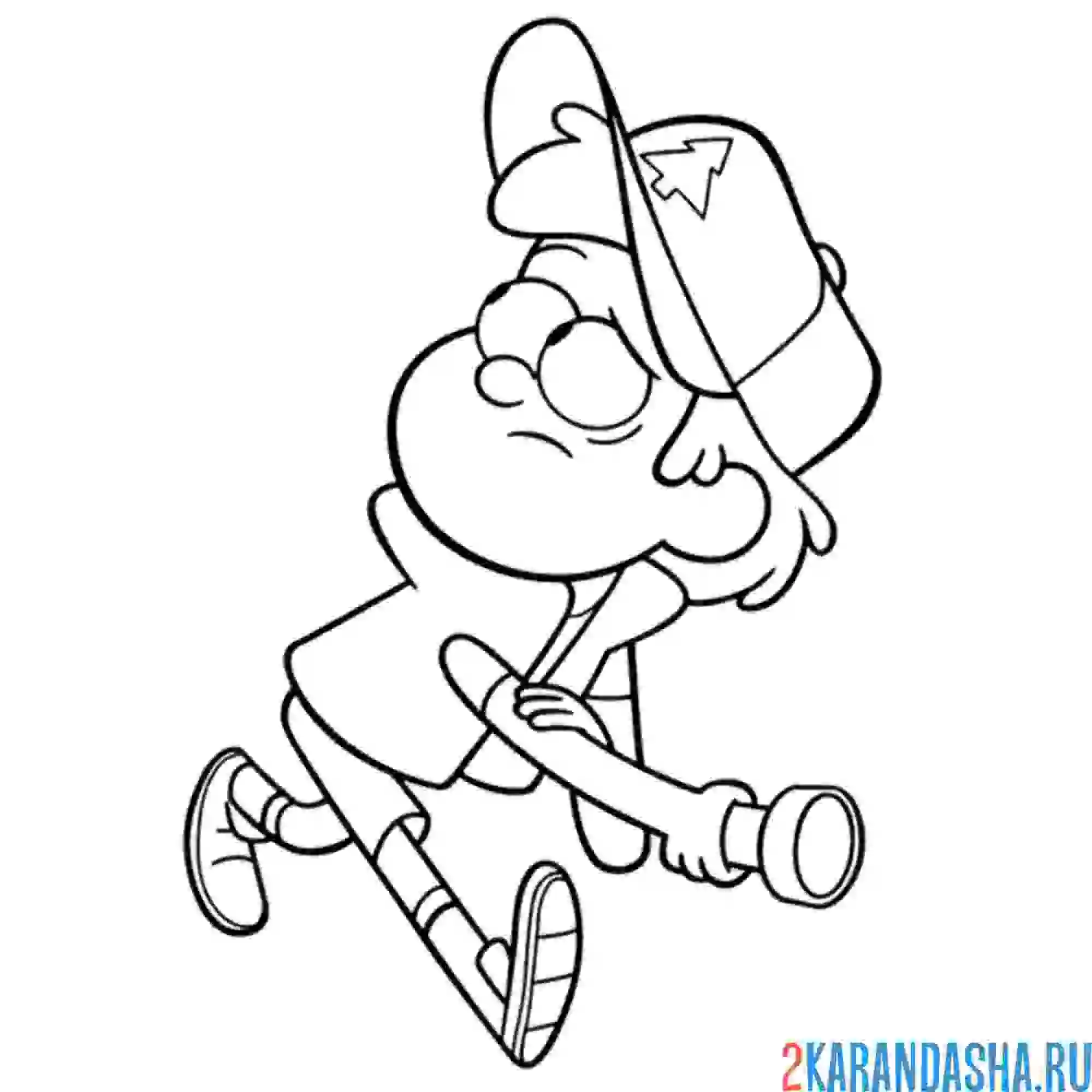 Раскраска диппер пайнс с фонариком