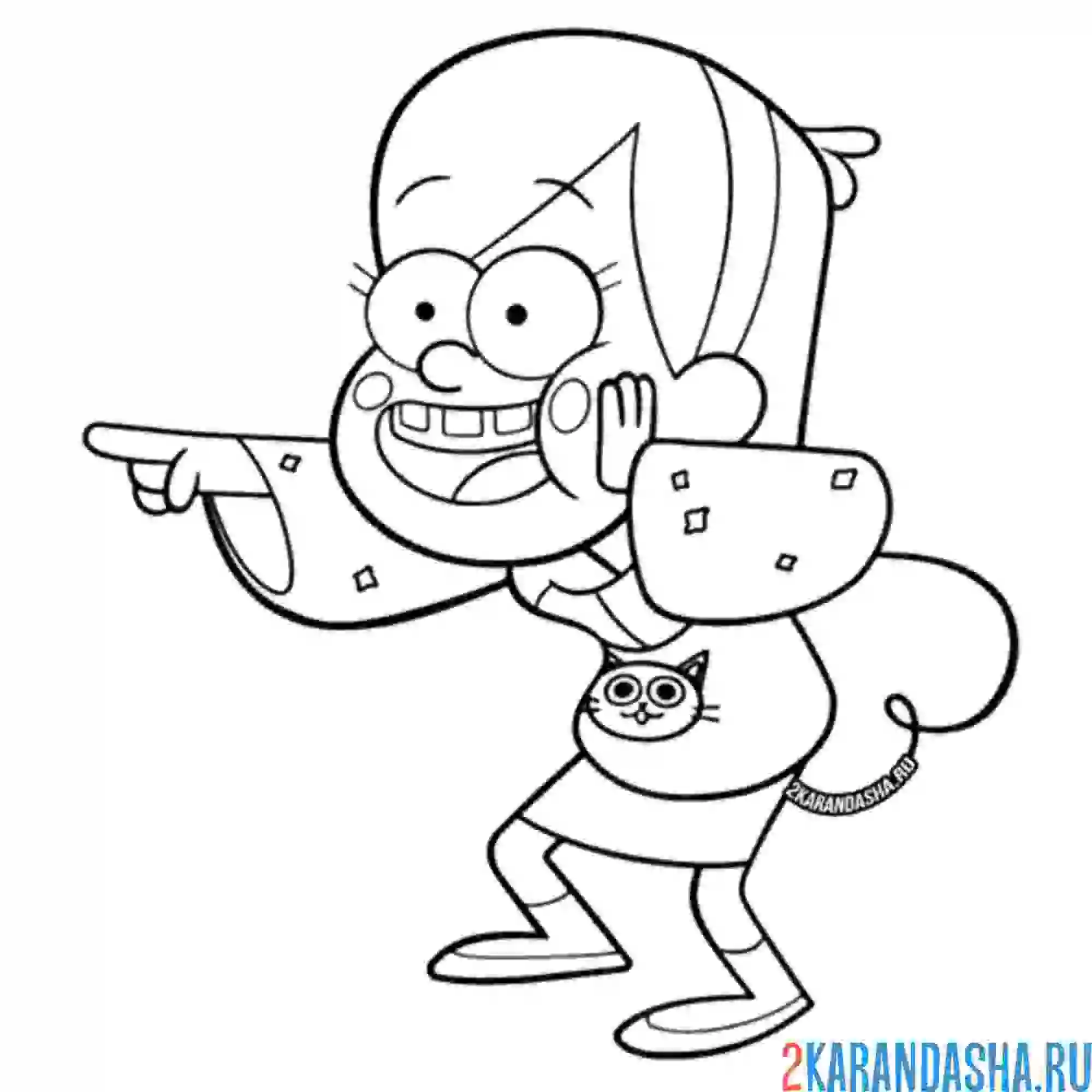 Раскраска мэйбл пайнс смеется