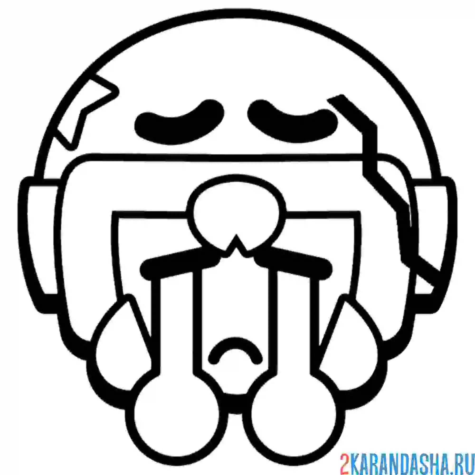 Раскраска бонни эмодзи грусть