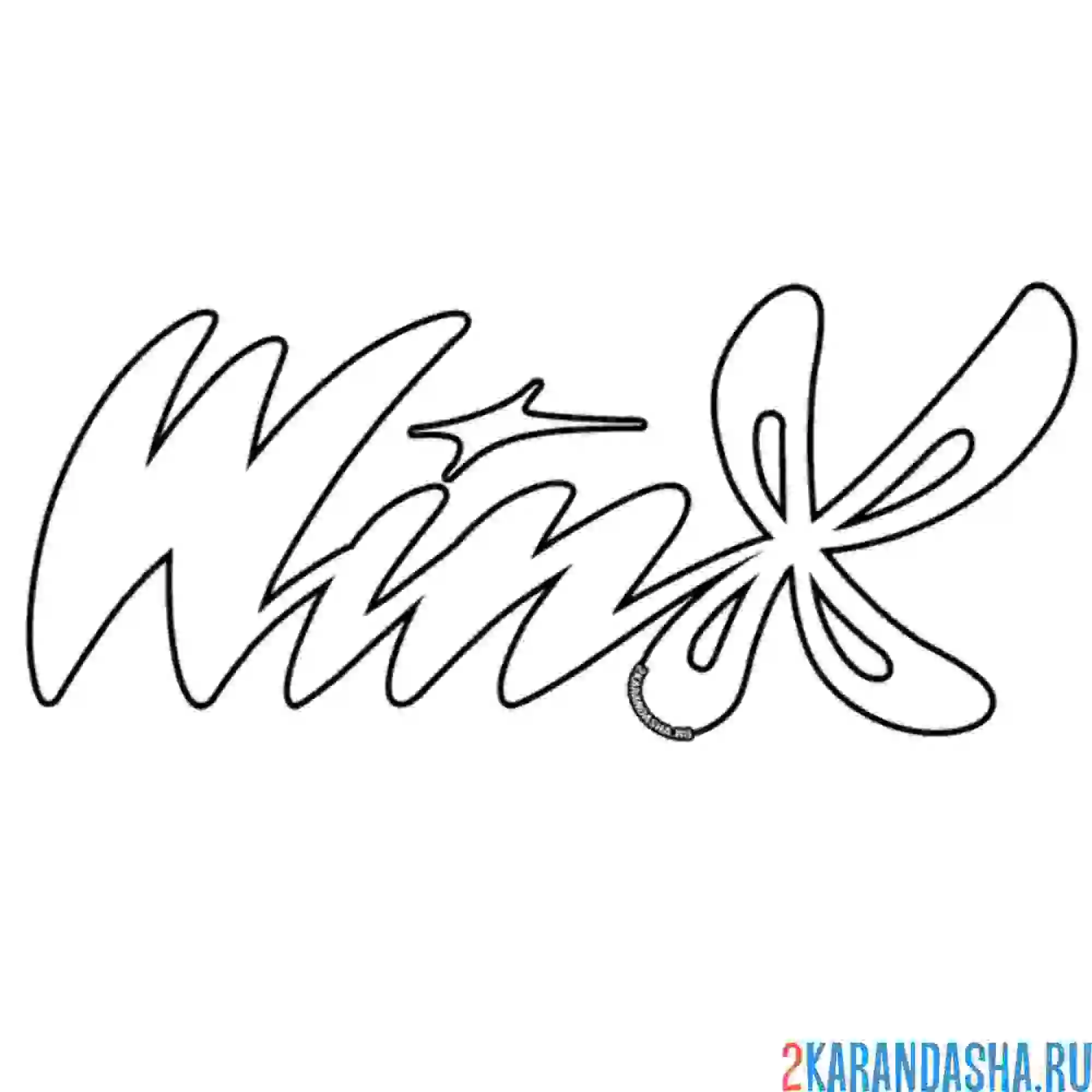 Раскраска логотип winx