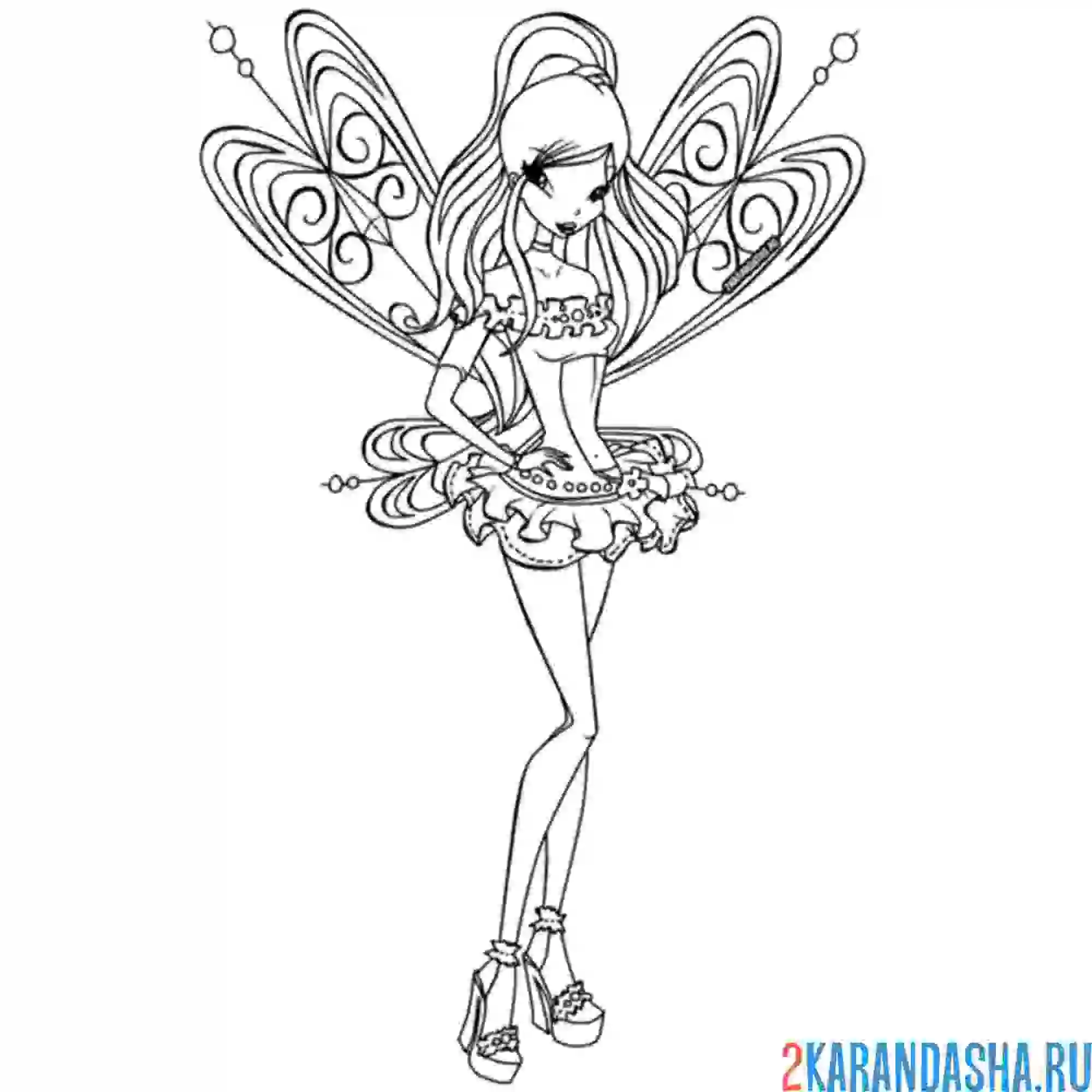 Раскраска муза фея