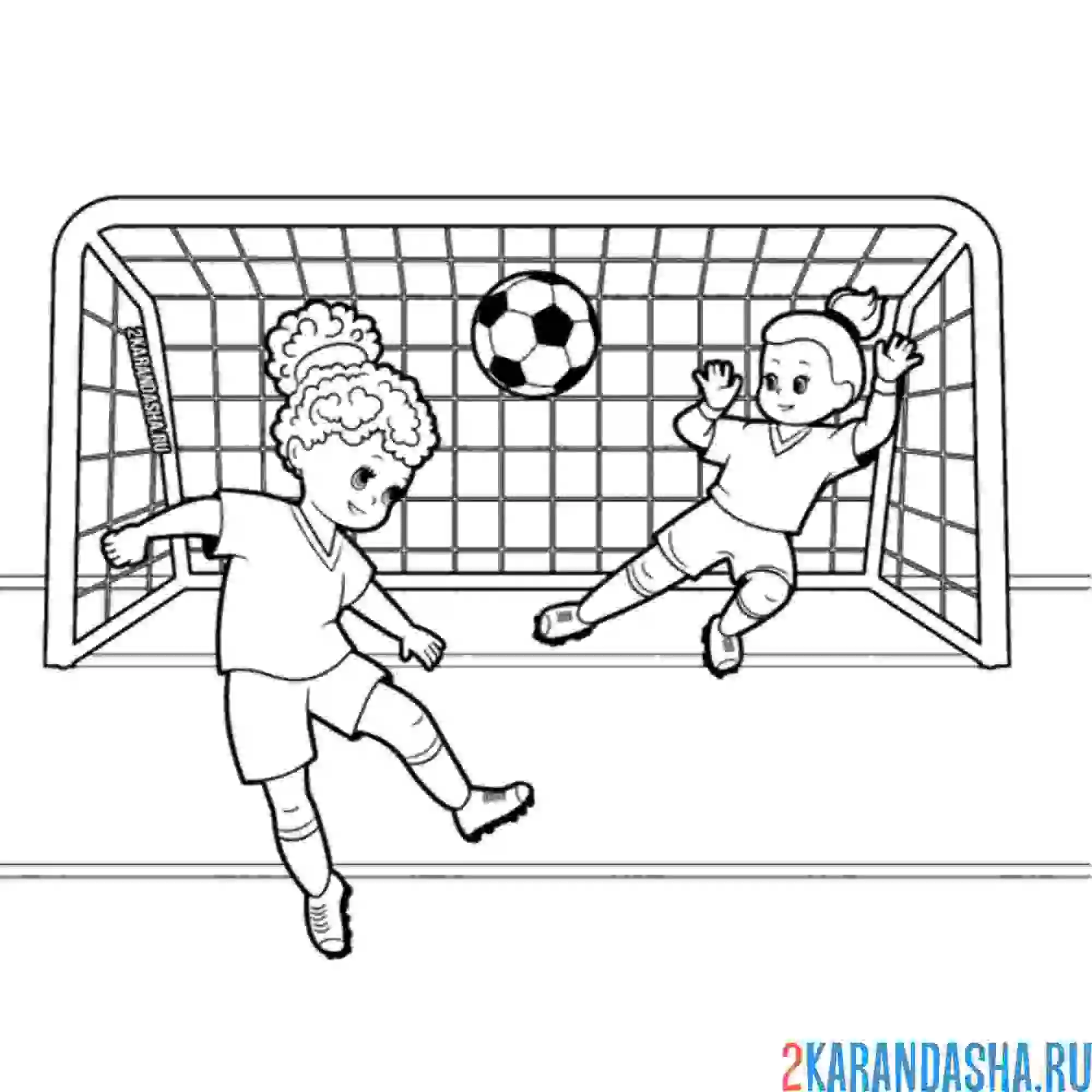 Раскраска женский футбол