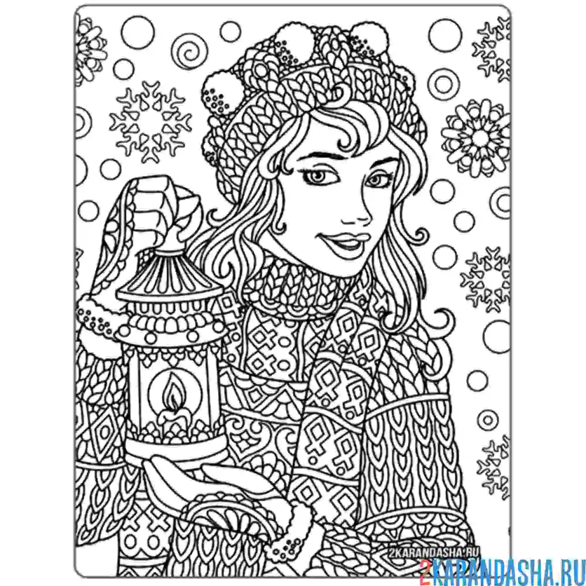 Раскраска снежная тема