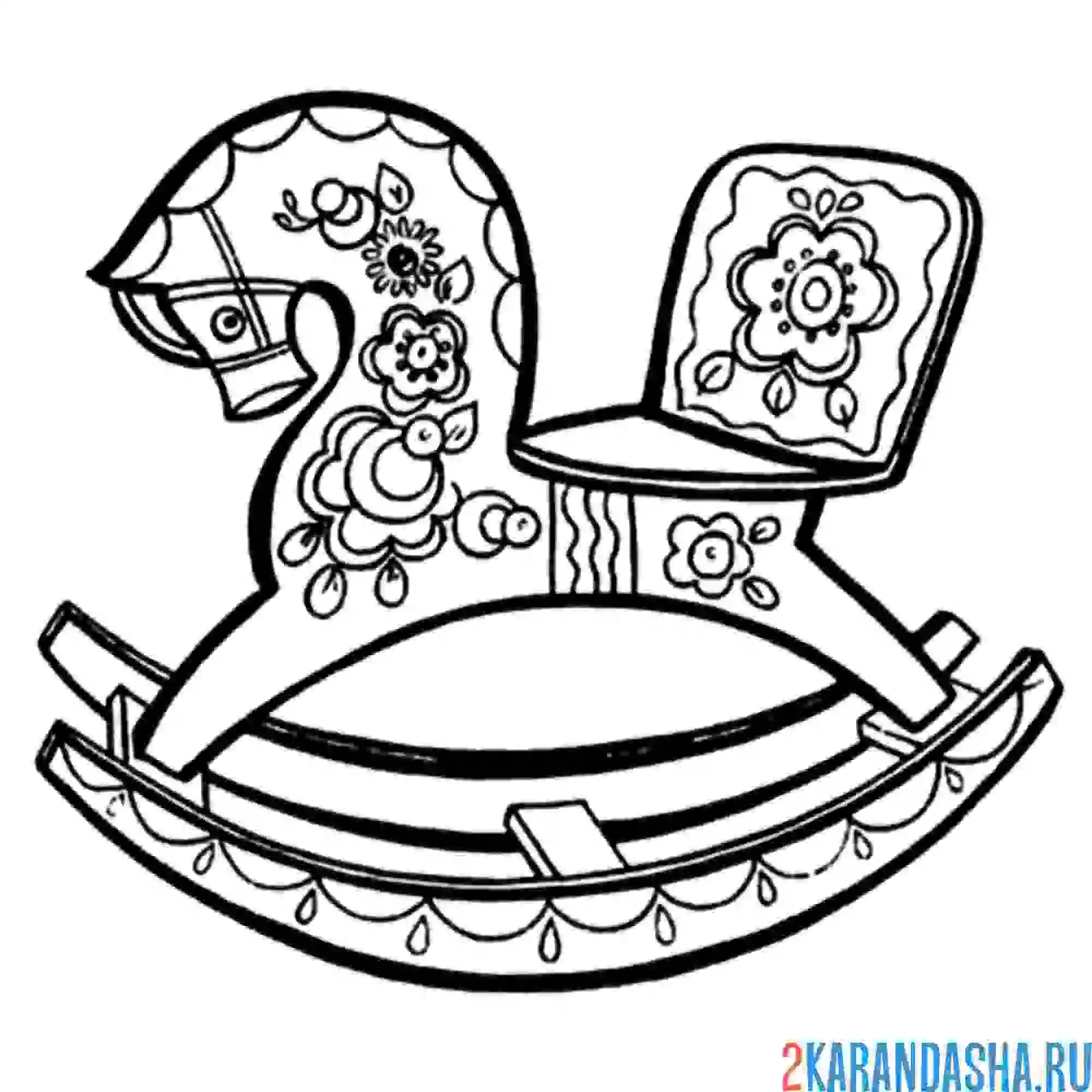 Раскраска качалка хохлома