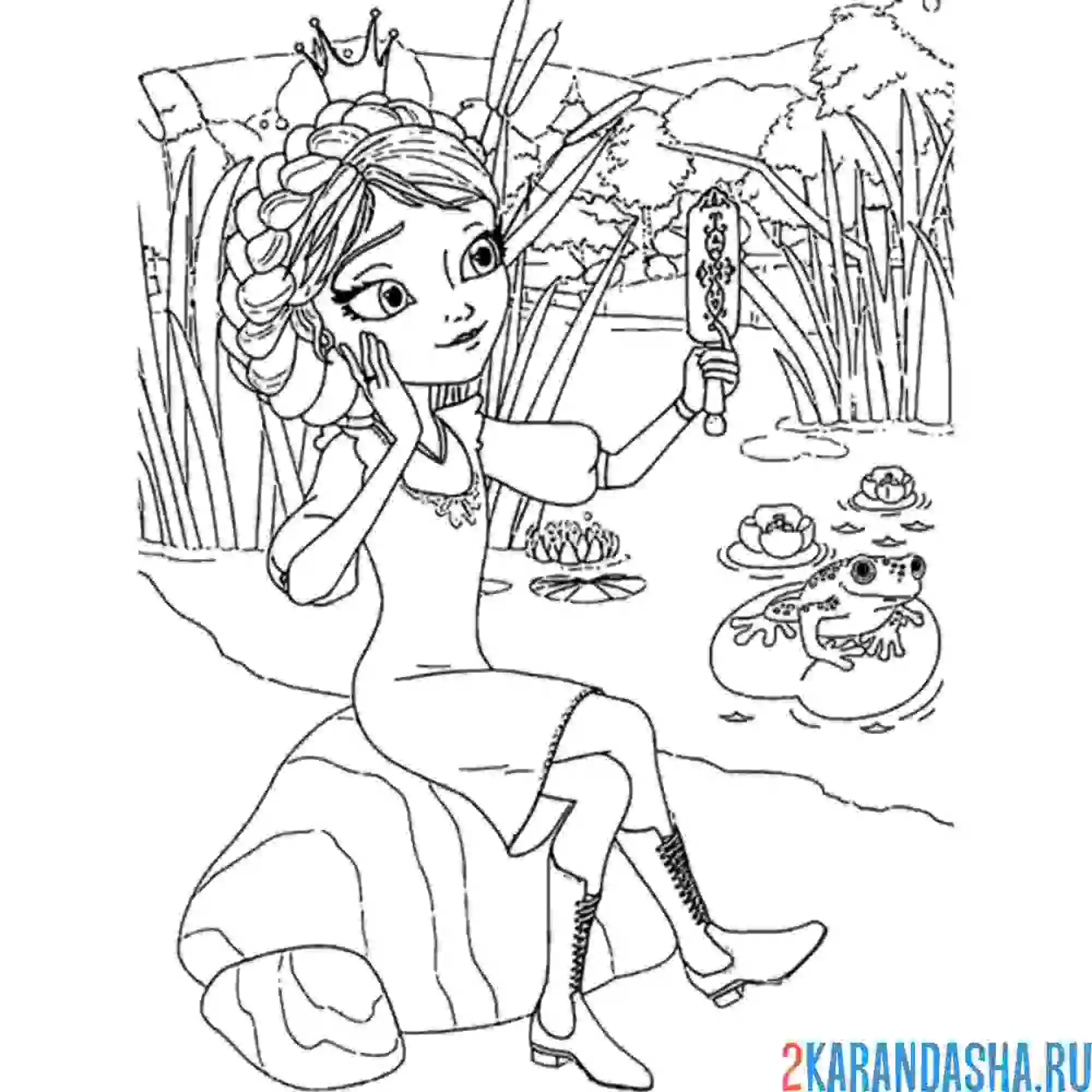 Раскраска царевна-лягушка василиса