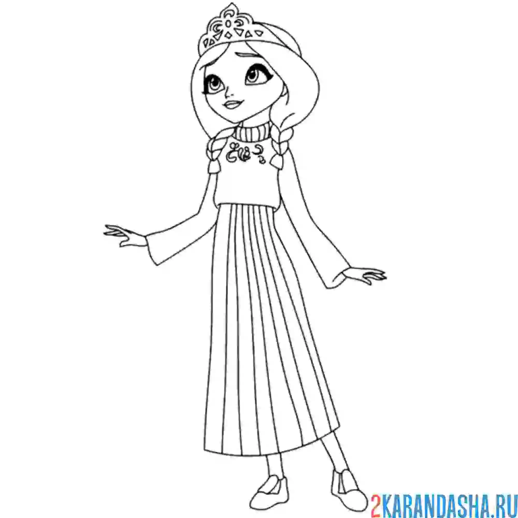 Раскраска царевна елена прекрасная стоит