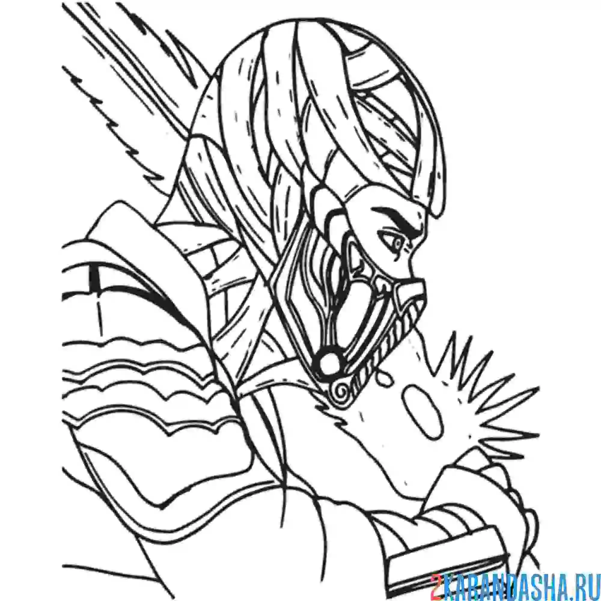 Раскраска саь-зиро мортал комбат