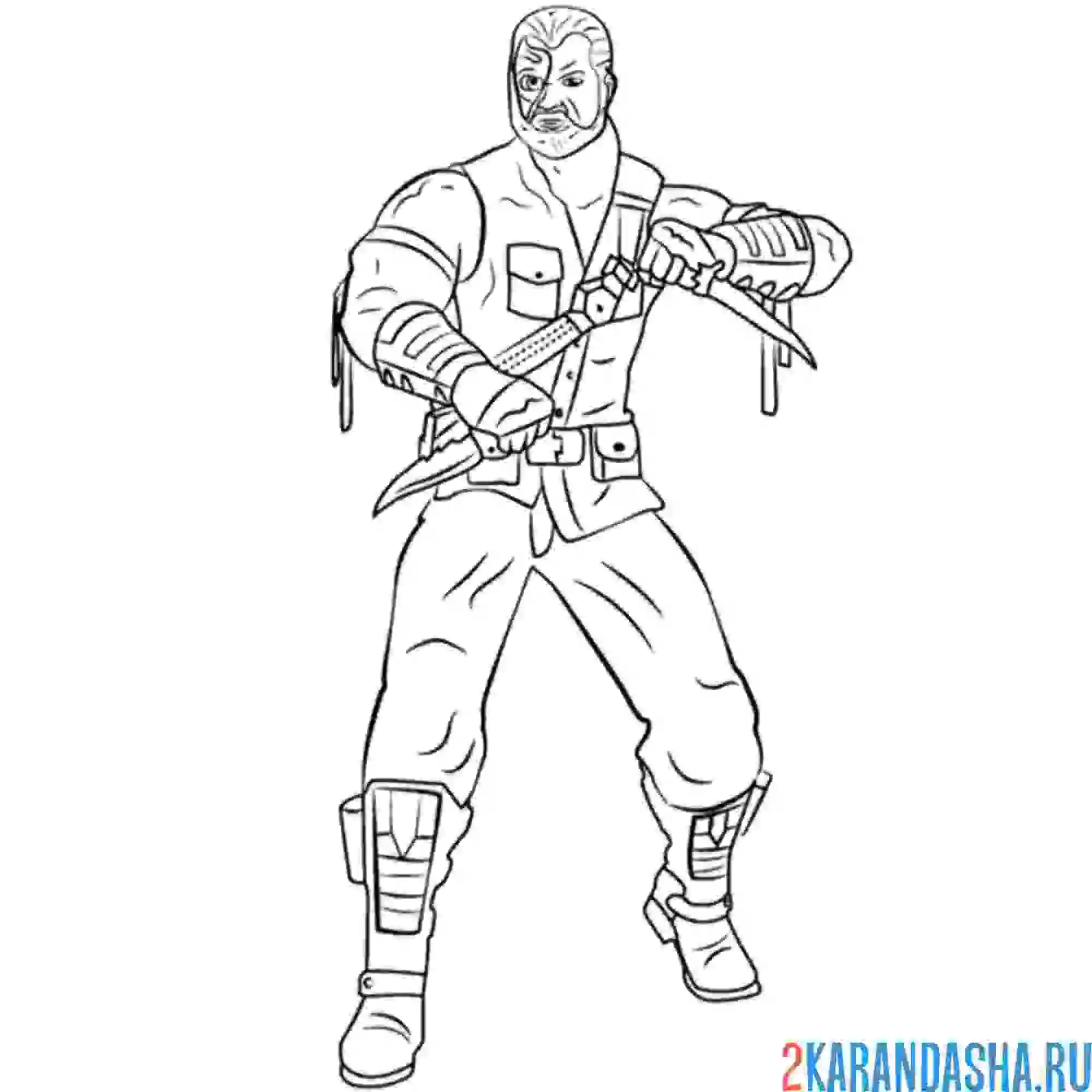 Раскраска кано мортал комбат