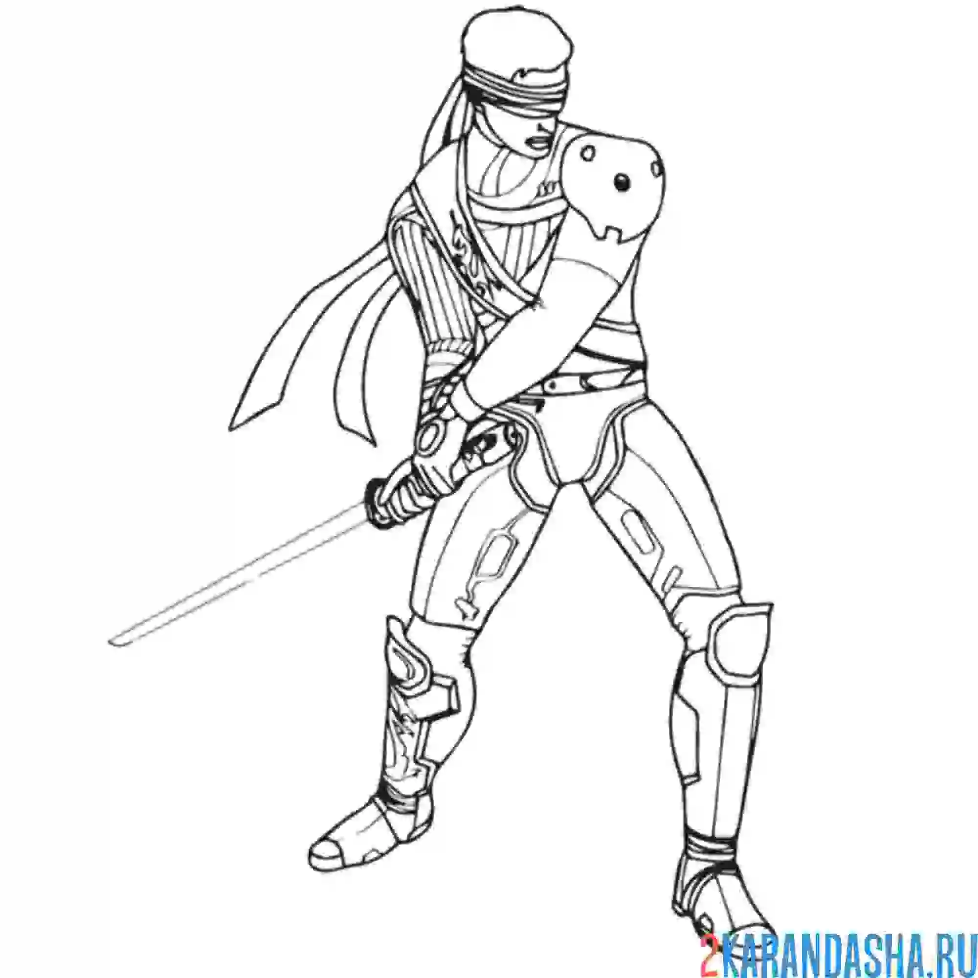 Раскраска кенши из мортал комбат