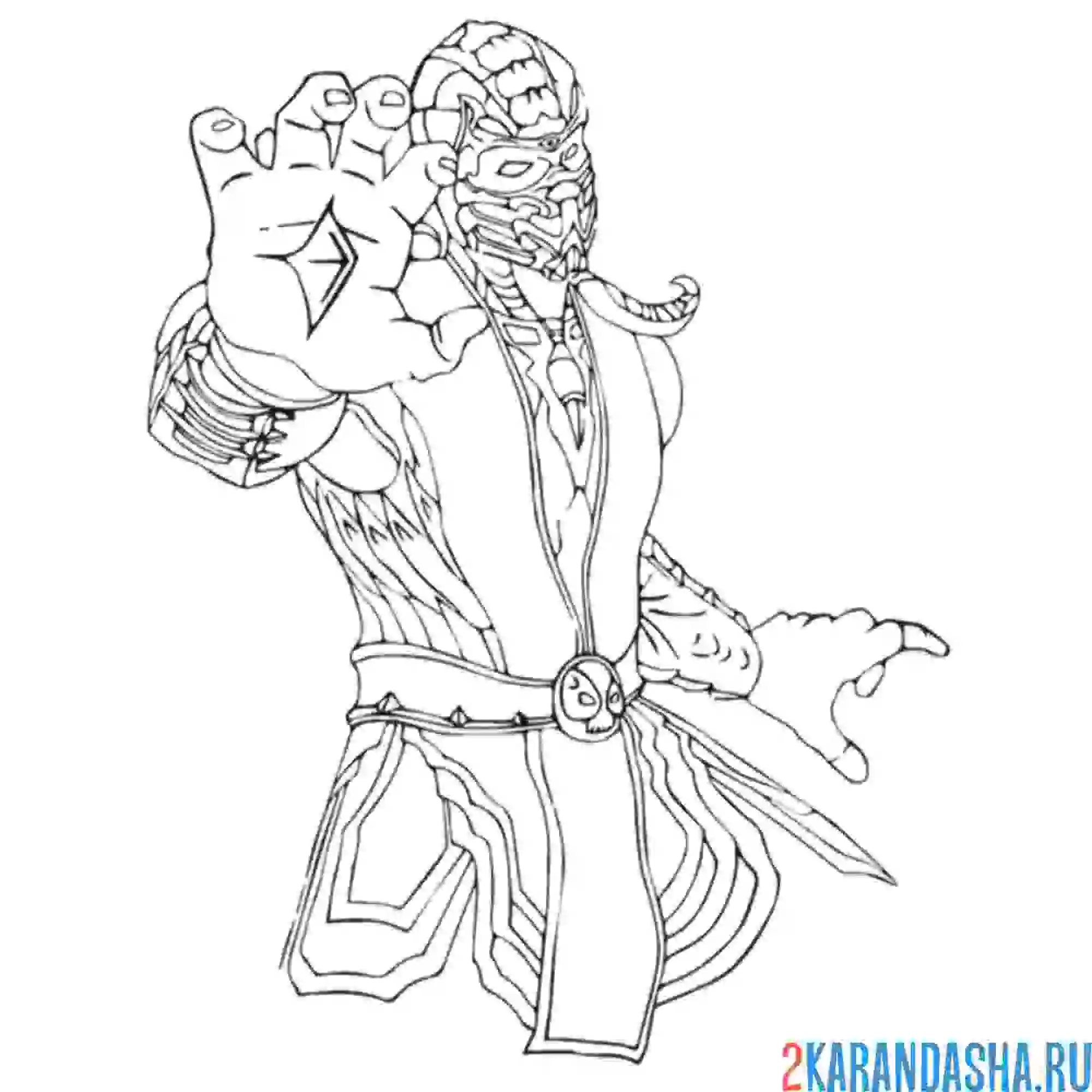 Раскраска боец скорпион