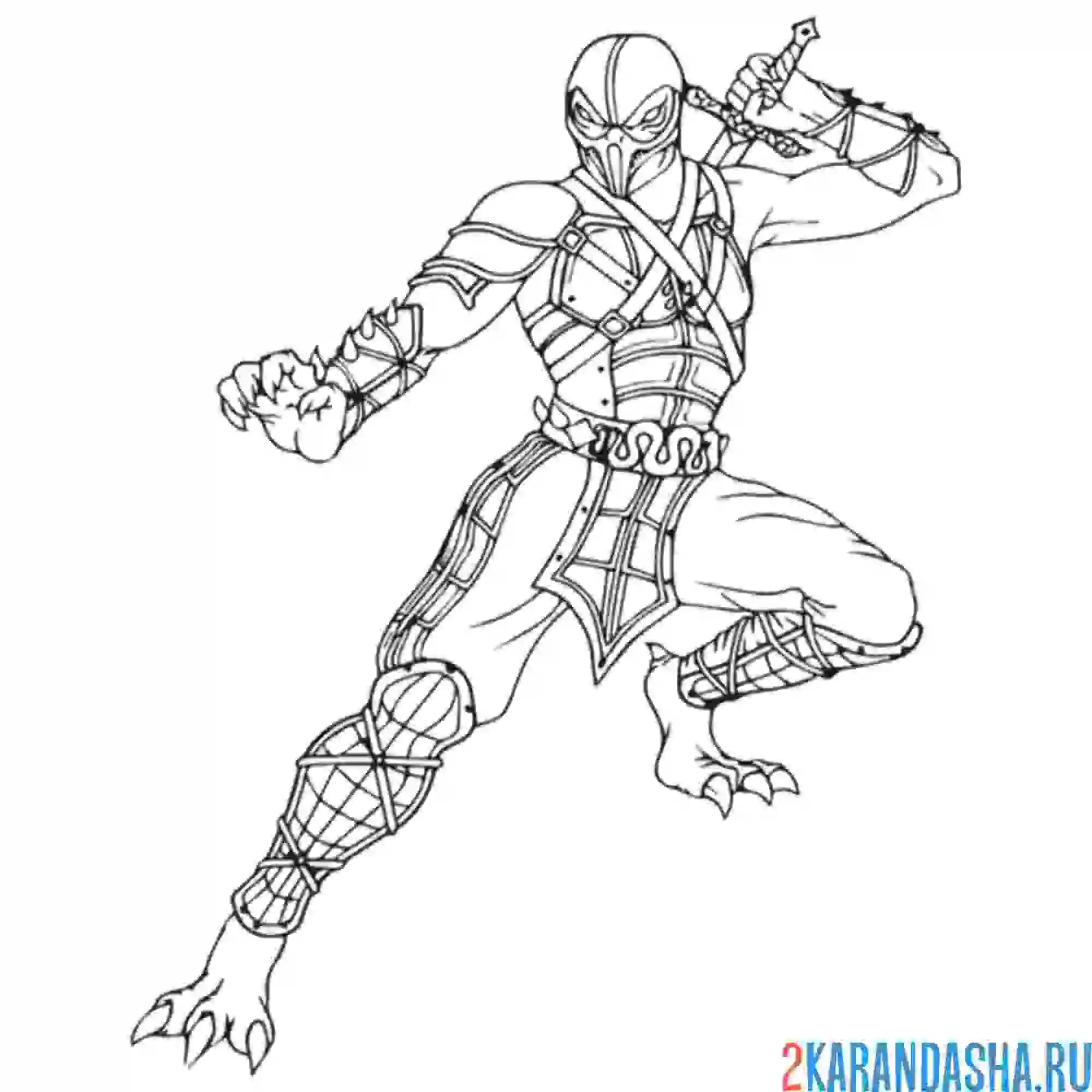 Раскраска ящер мортал комбат