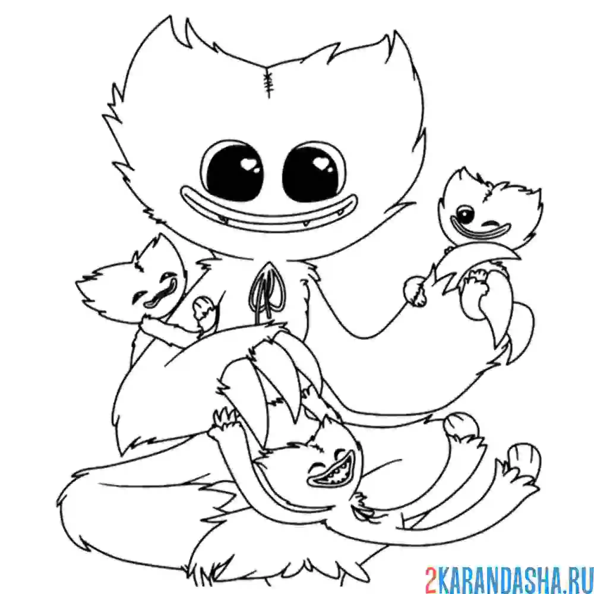 Раскраска семейка хагги вагги