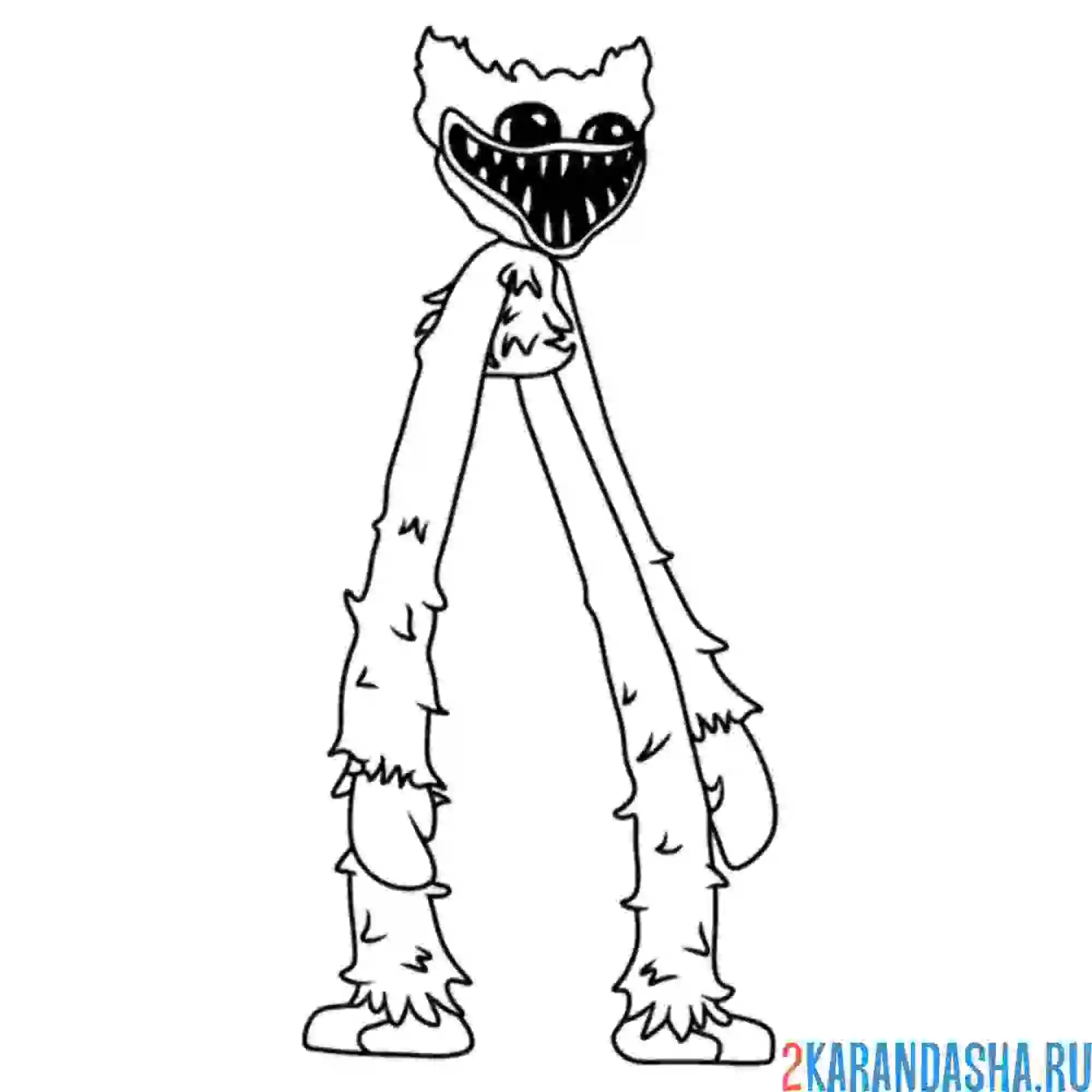 Раскраска поппи плейтайм длиннные ноги хагги вагги