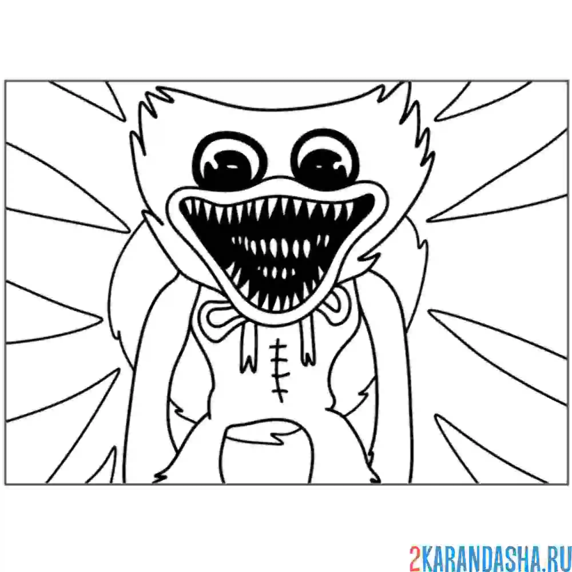 Раскраска поппи плейтайм хагги вагги большой рот