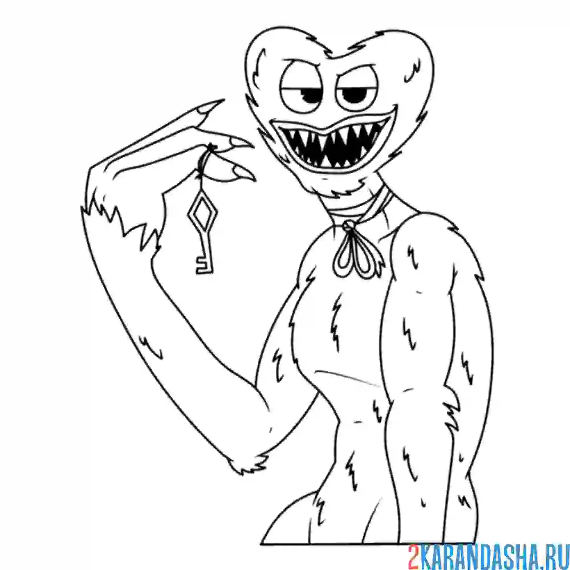 Раскраска поппи плейтайм с ключом