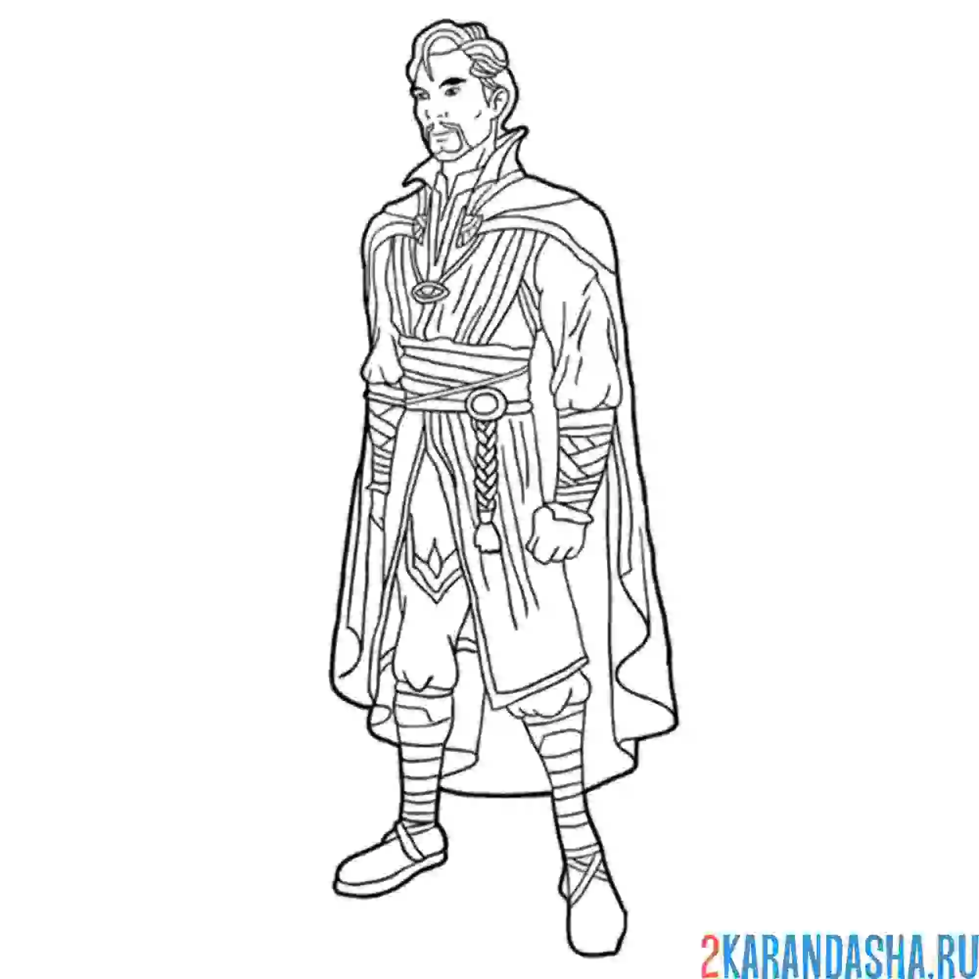 Раскраска доктор стрэндж мстители герой