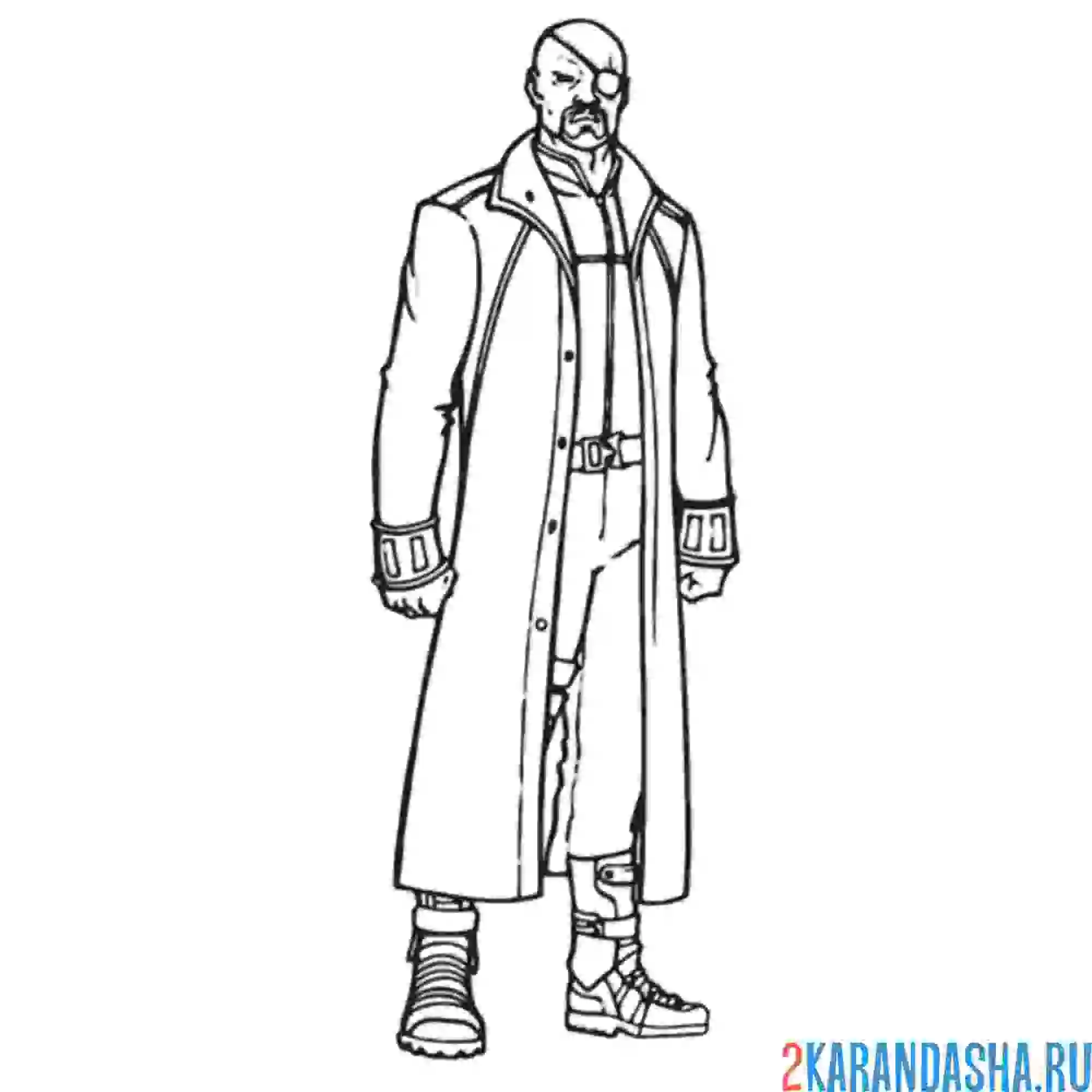 Раскраска ник фьюри в полный рост