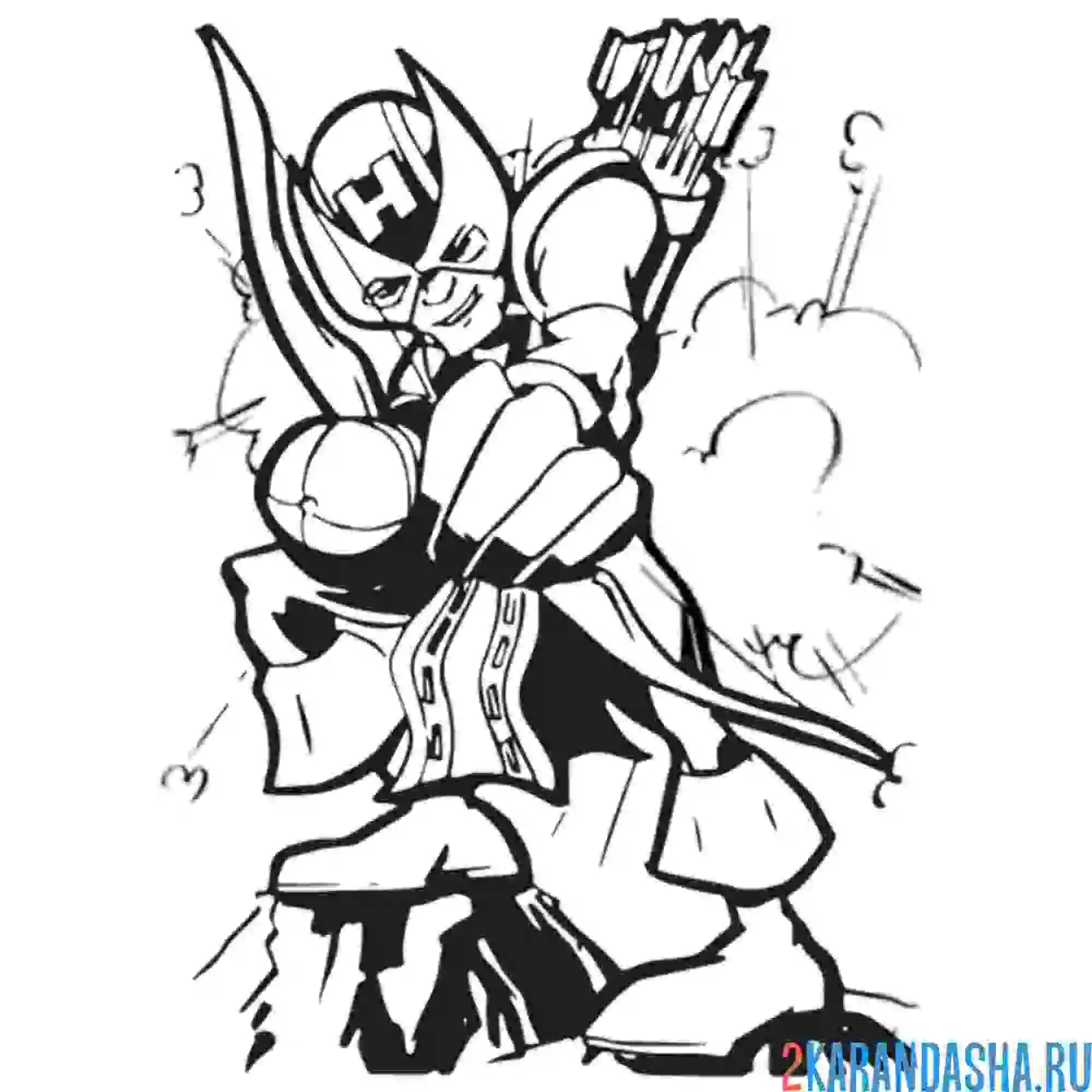 Раскраска соколиный глаз мстители