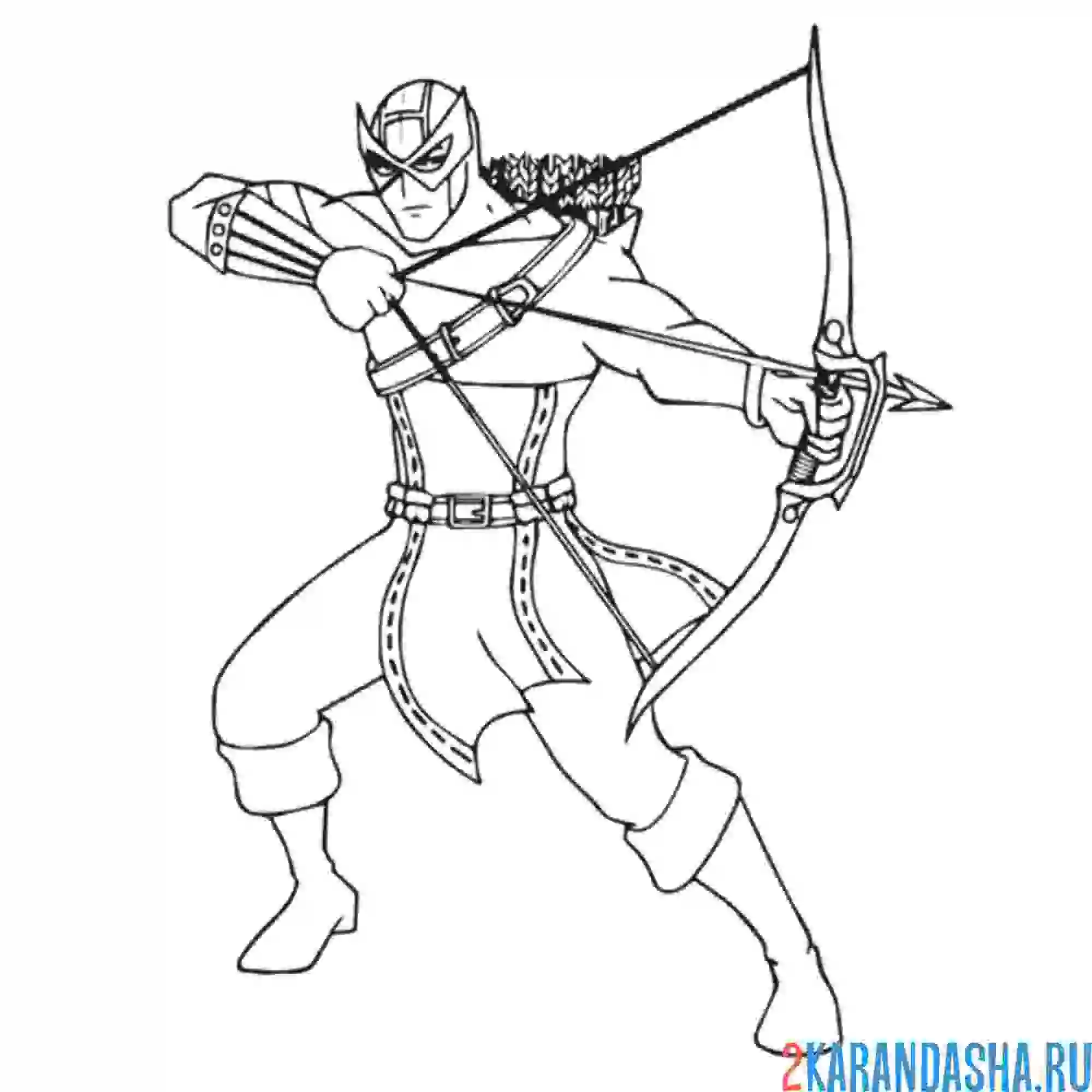 Раскраска мстители соколиный глаз