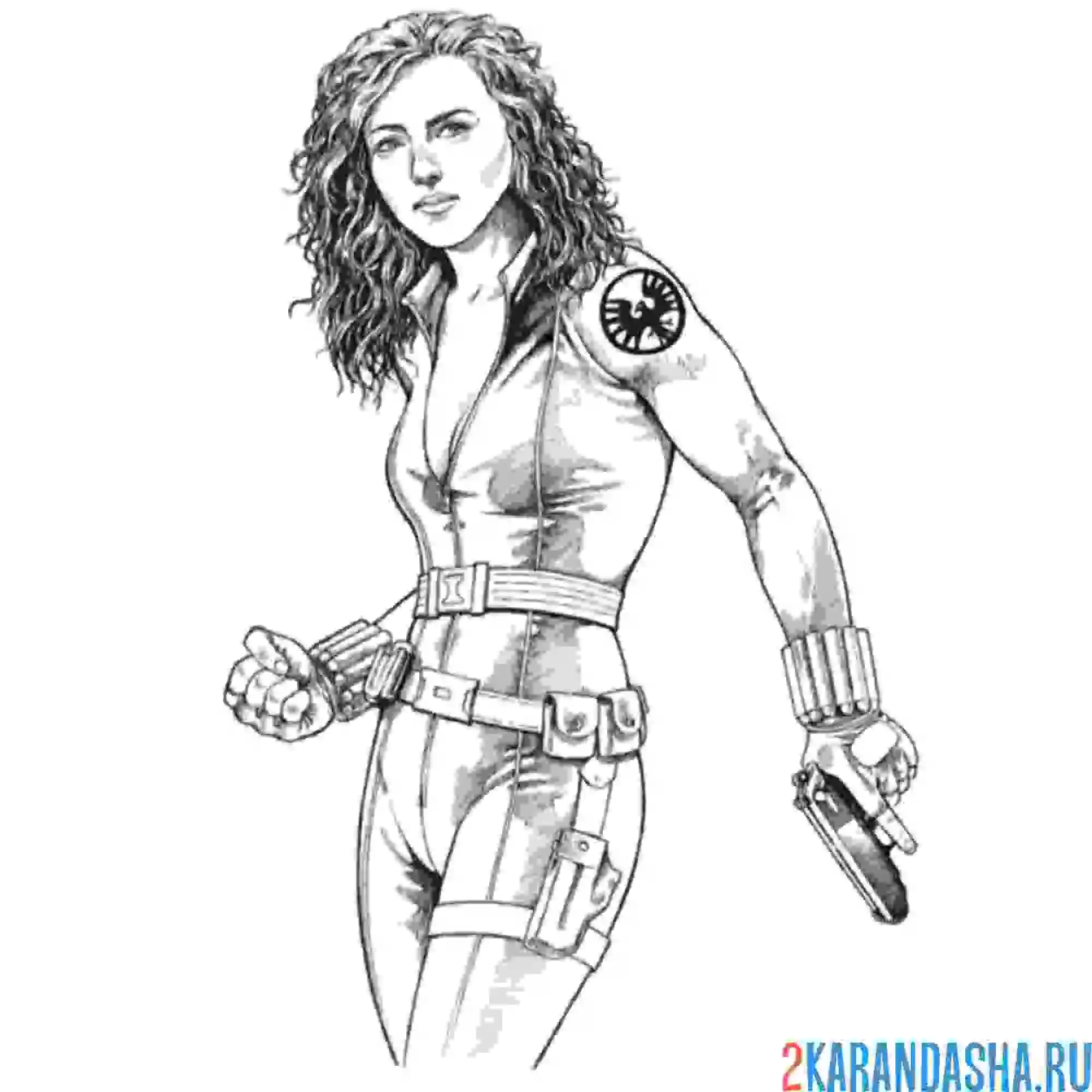 Раскраска черная вдова мстители