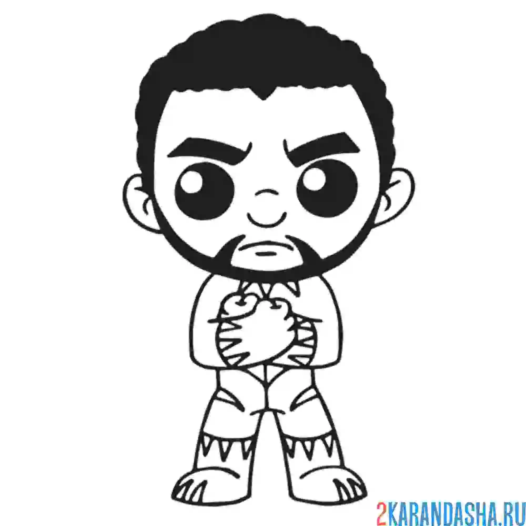 Раскраска черная пантера без шлема