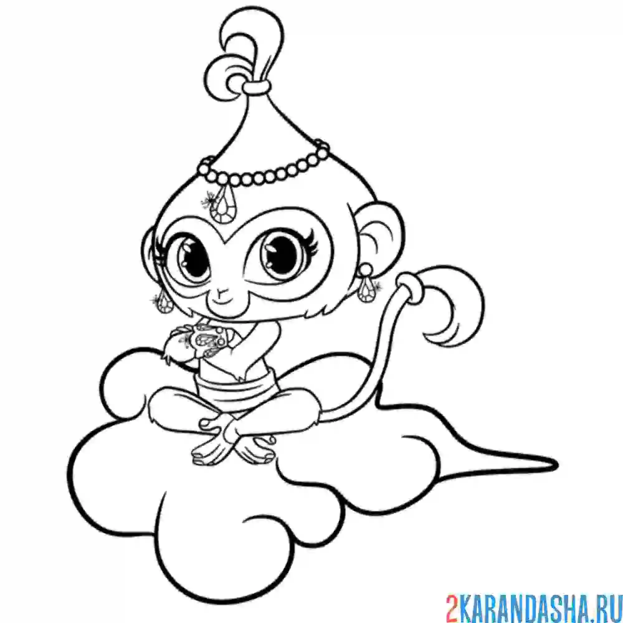 Раскраска тала обезьянка