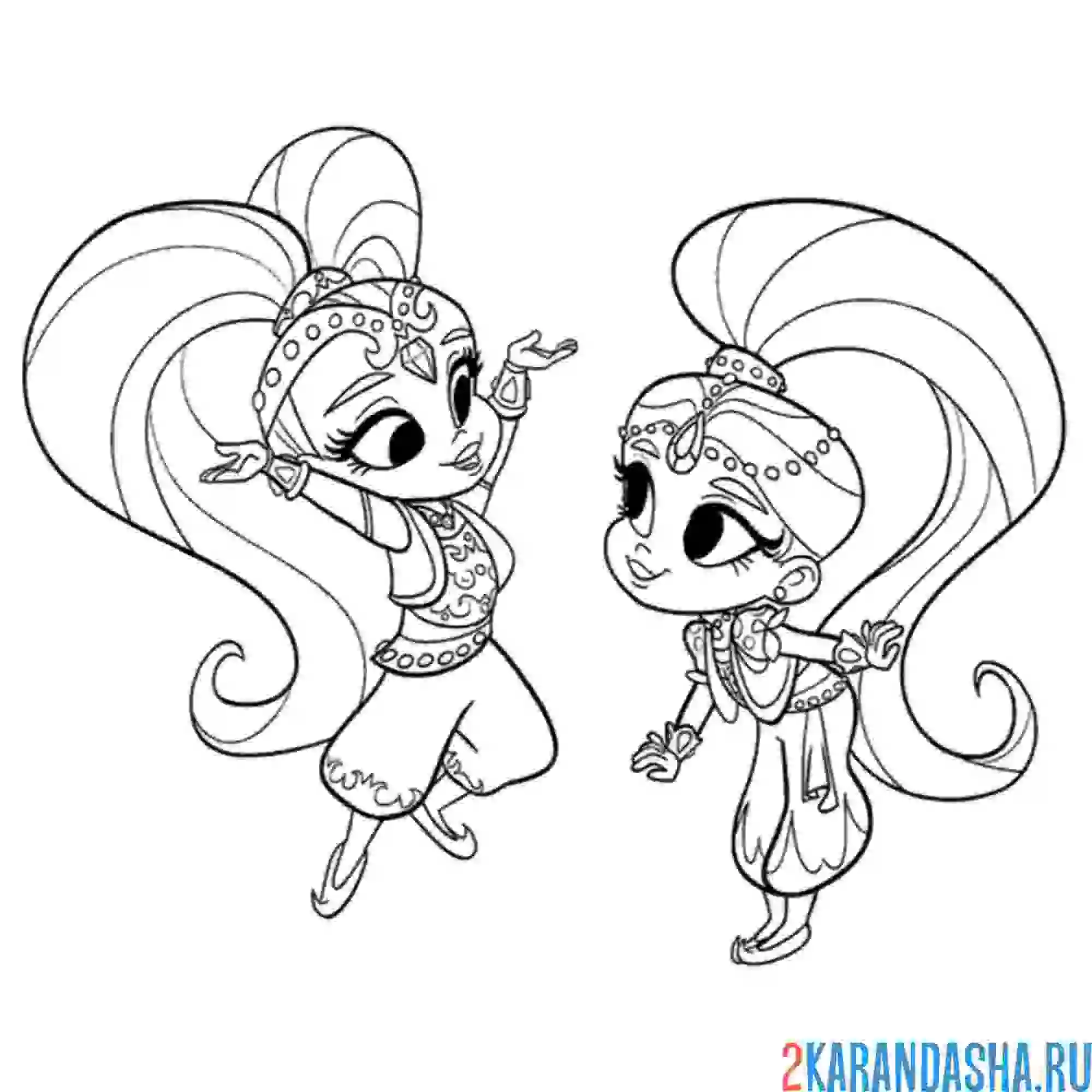 Раскраска танцы шиммер и шайн