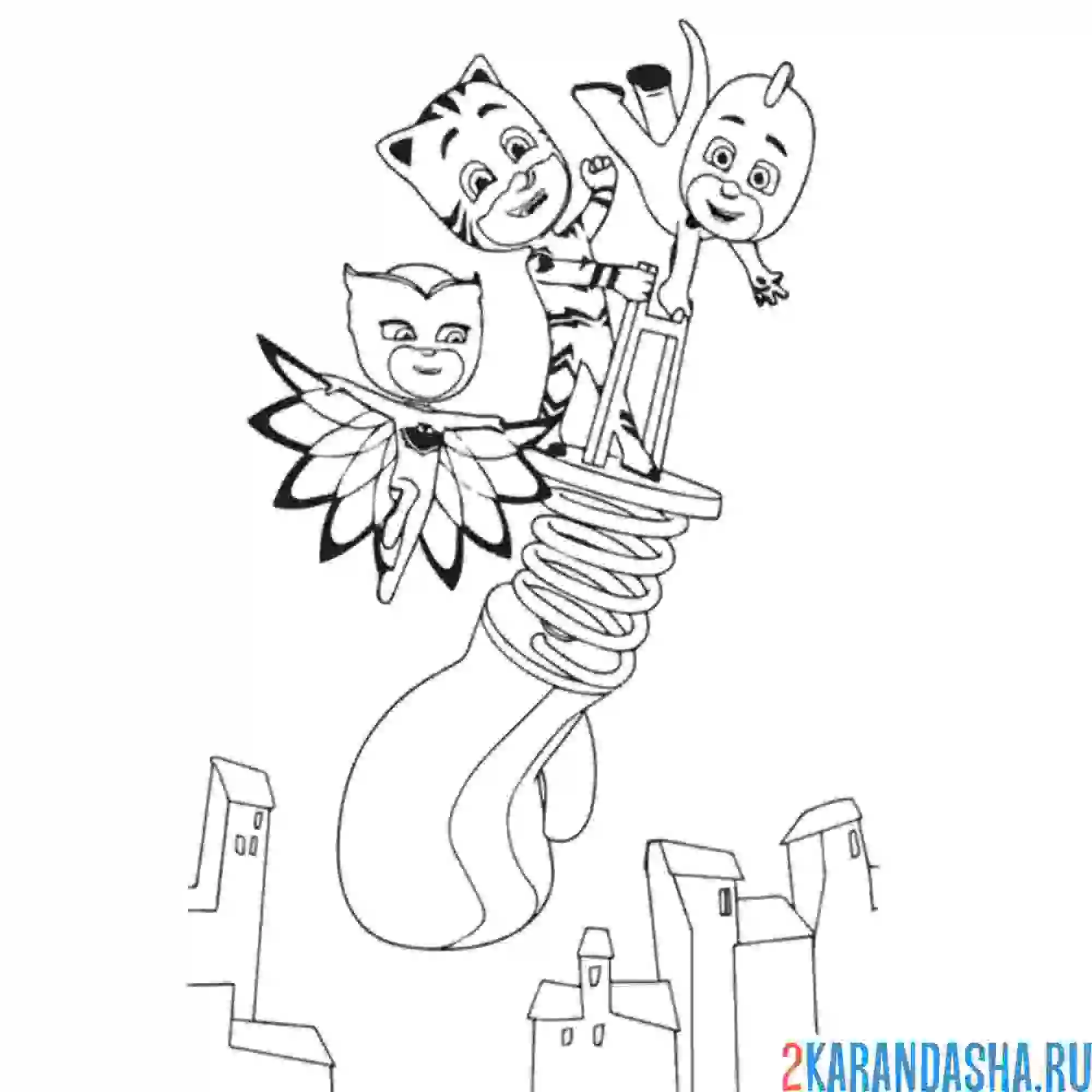 Раскраска герои в масках на перчатеся