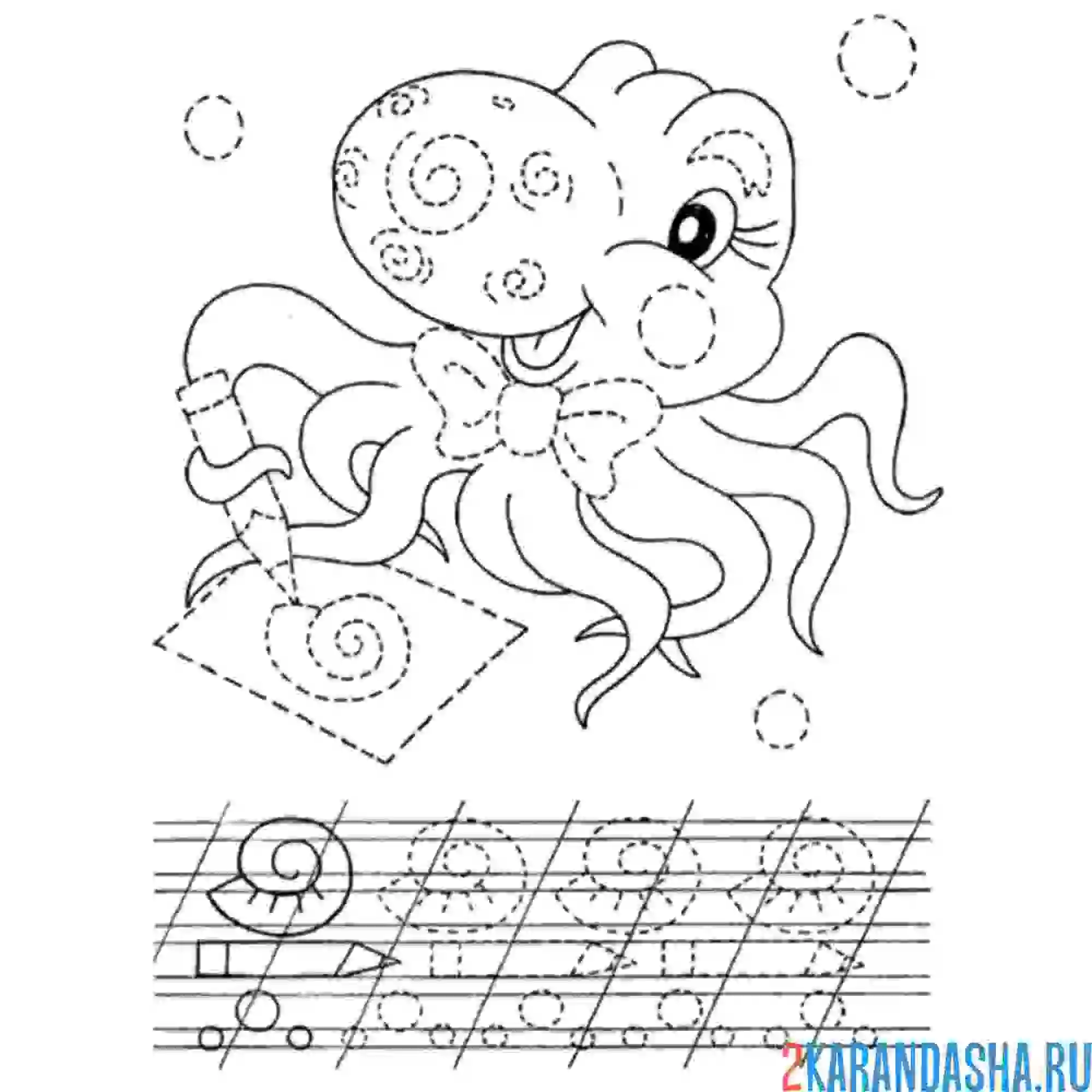 Раскраска обведи все линии