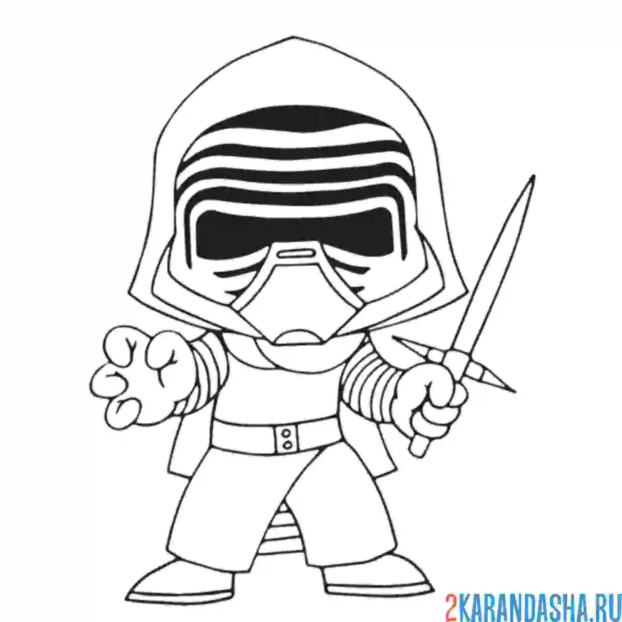 Раскраска кайло рен