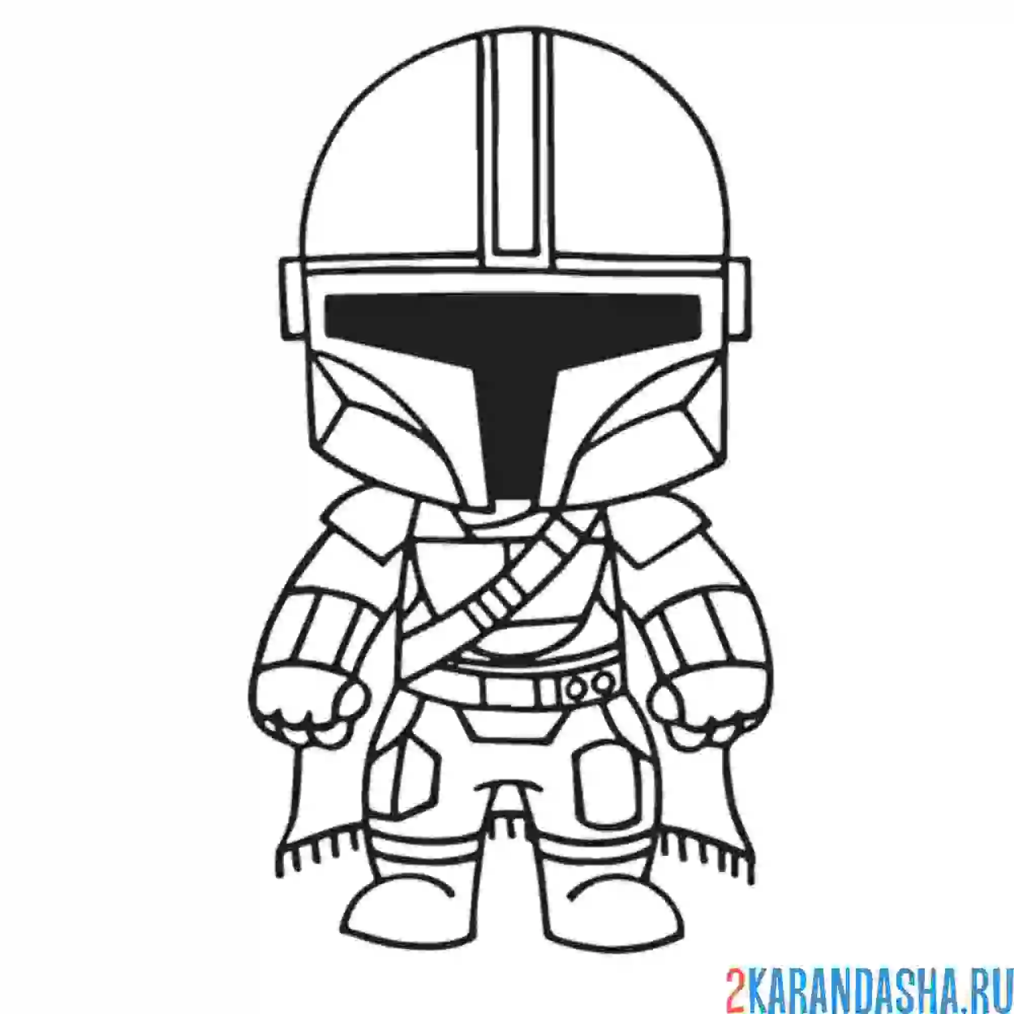 Раскраска мандалорец звездные войны