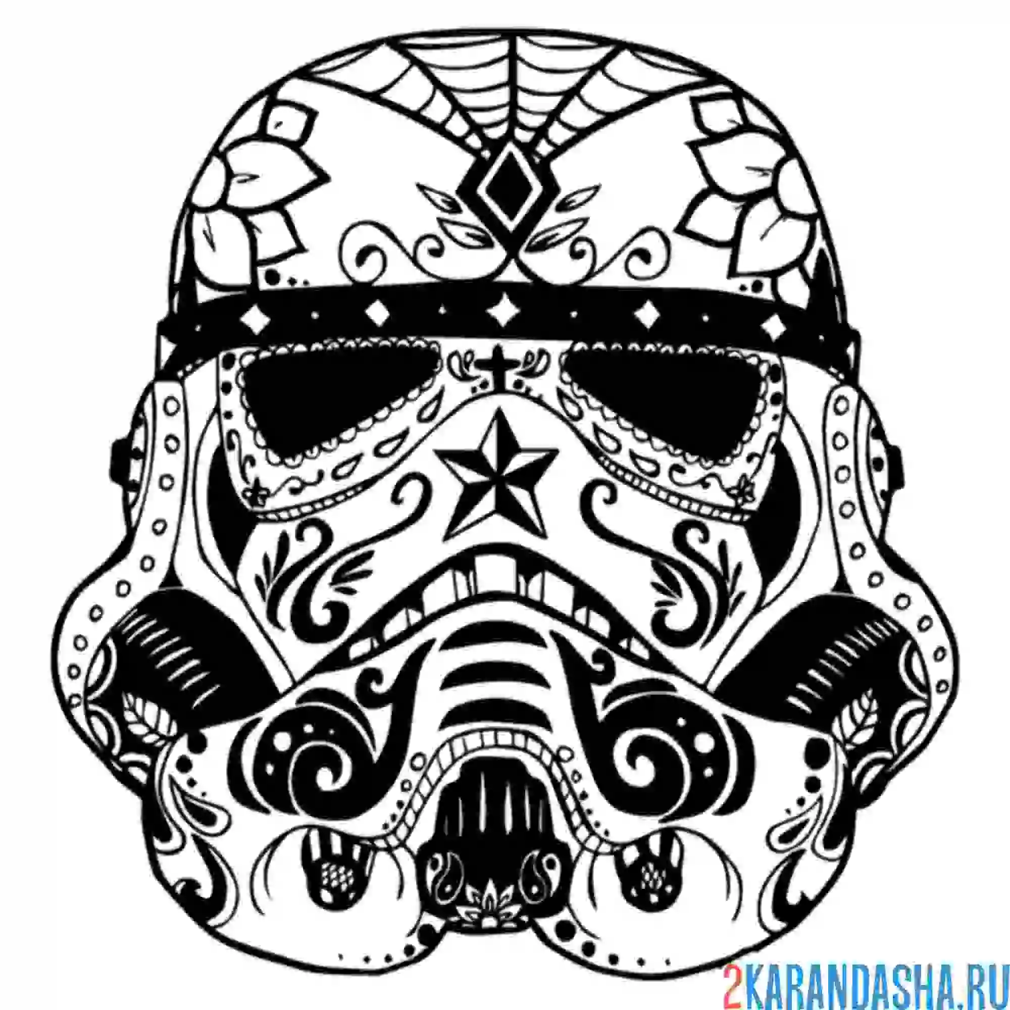 Раскраска маска звездные войны