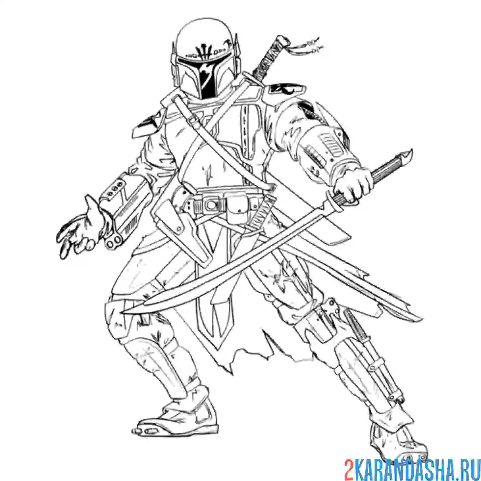 Раскраска боба фетт охотник за головами