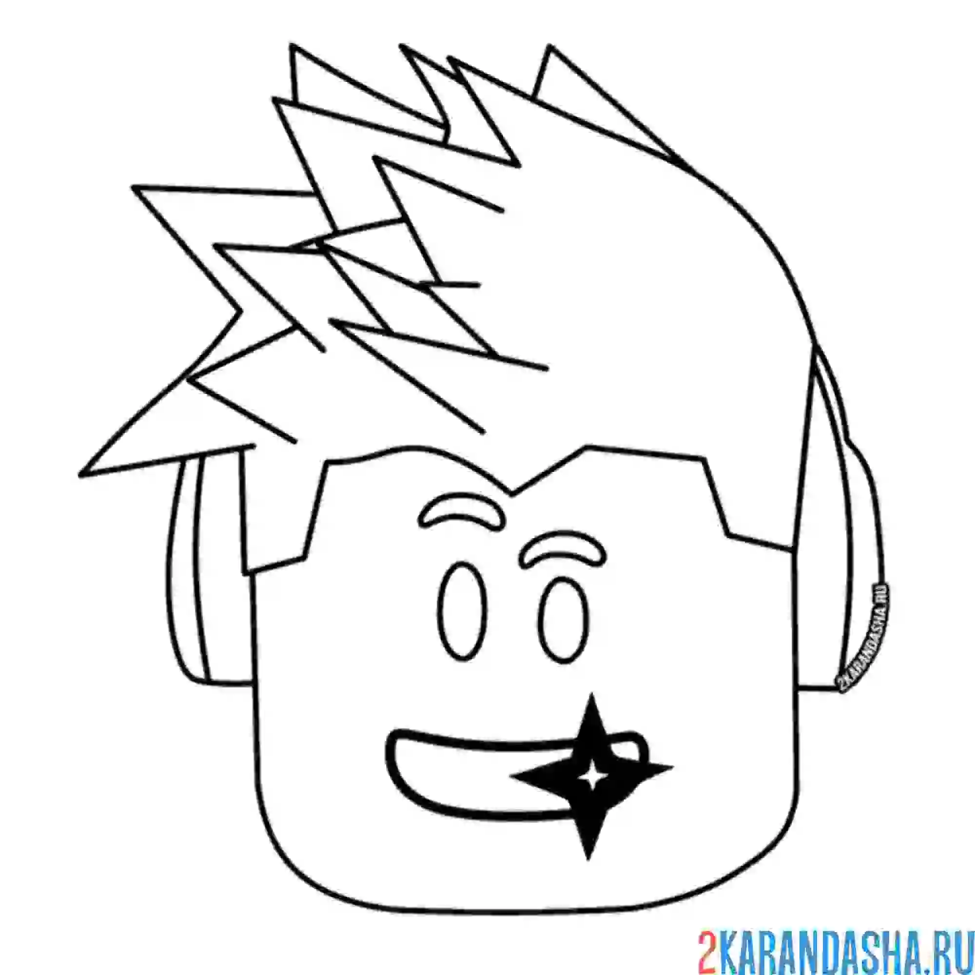 Раскраска голова с наушникам