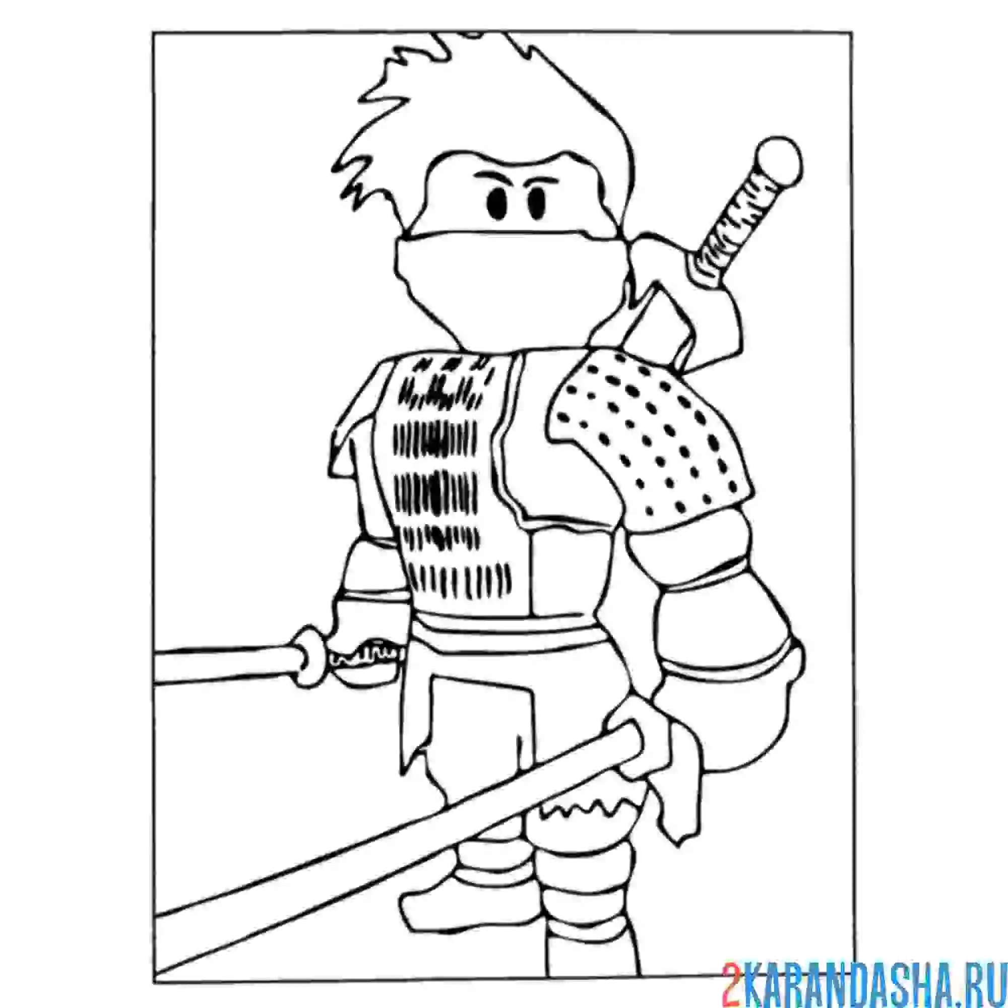 Раскраска ниндзя игрок
